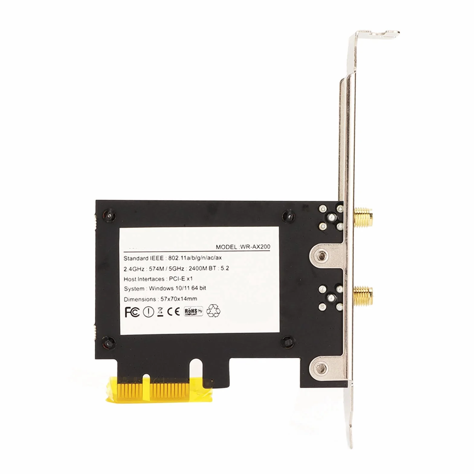 Bezprzewodowa karta PCIe, obsługa anteny 6dBi High Gain Dual Band 2.4G 5G do 3000 Mb/s, kompatybilna z interfejsem PCIe X4 X8 X16, wymienna antena zewnętrzna obsługuje system Winodows10 11 64-bitowy
