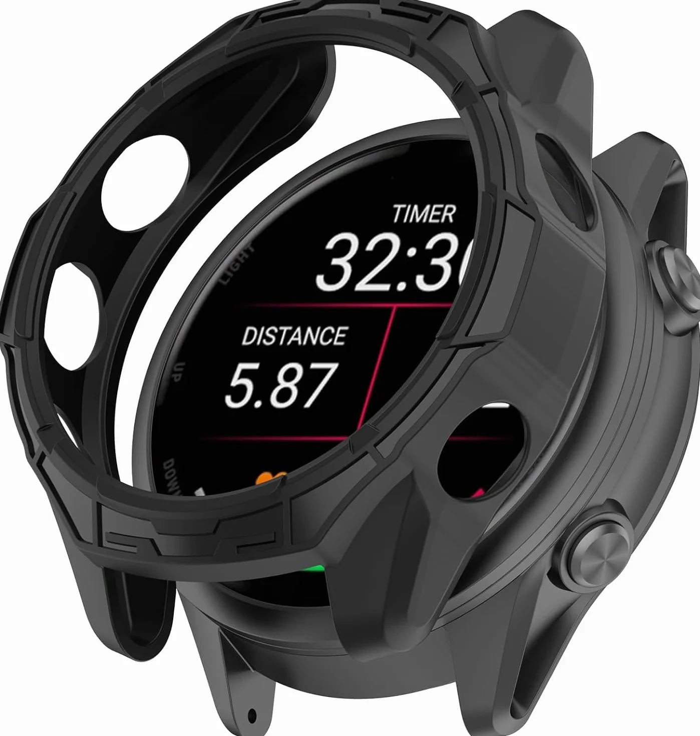Etui do zegarka Garmin Forerunner 570 42 mm/47 mm, elastyczna osłona ekranu z tworzywa TPU, odporne na zarysowania (czarne, Garmin Forerunner 570 47 mm)