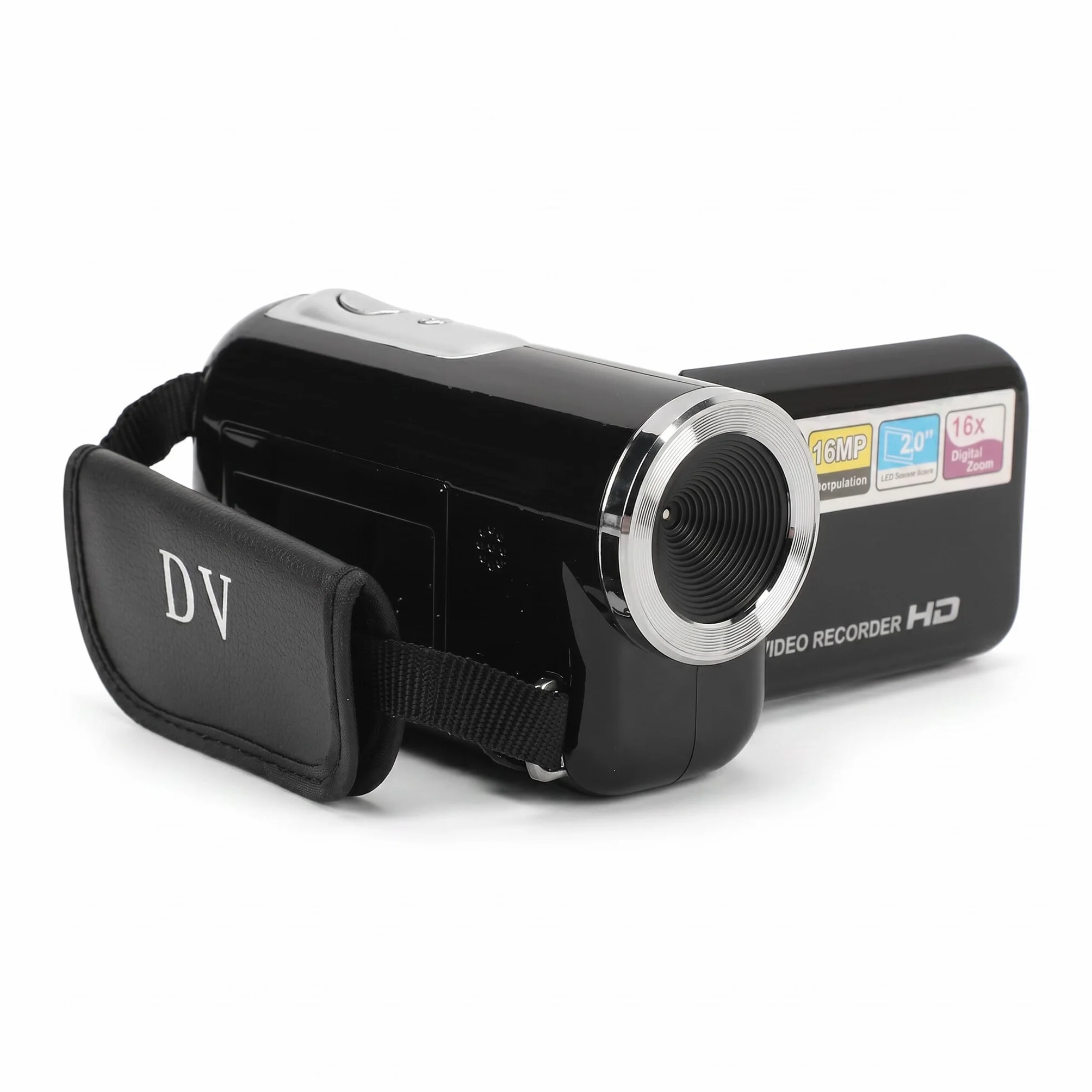 Bewinner Kamera wideo, rejestrator 1080P Full HD 16 MP Vlogging Camera, 2.0-calowy ekran LCD, antywibracyjny, kamera wideo z 16-krotnym zoomem cyfrowym do podróży