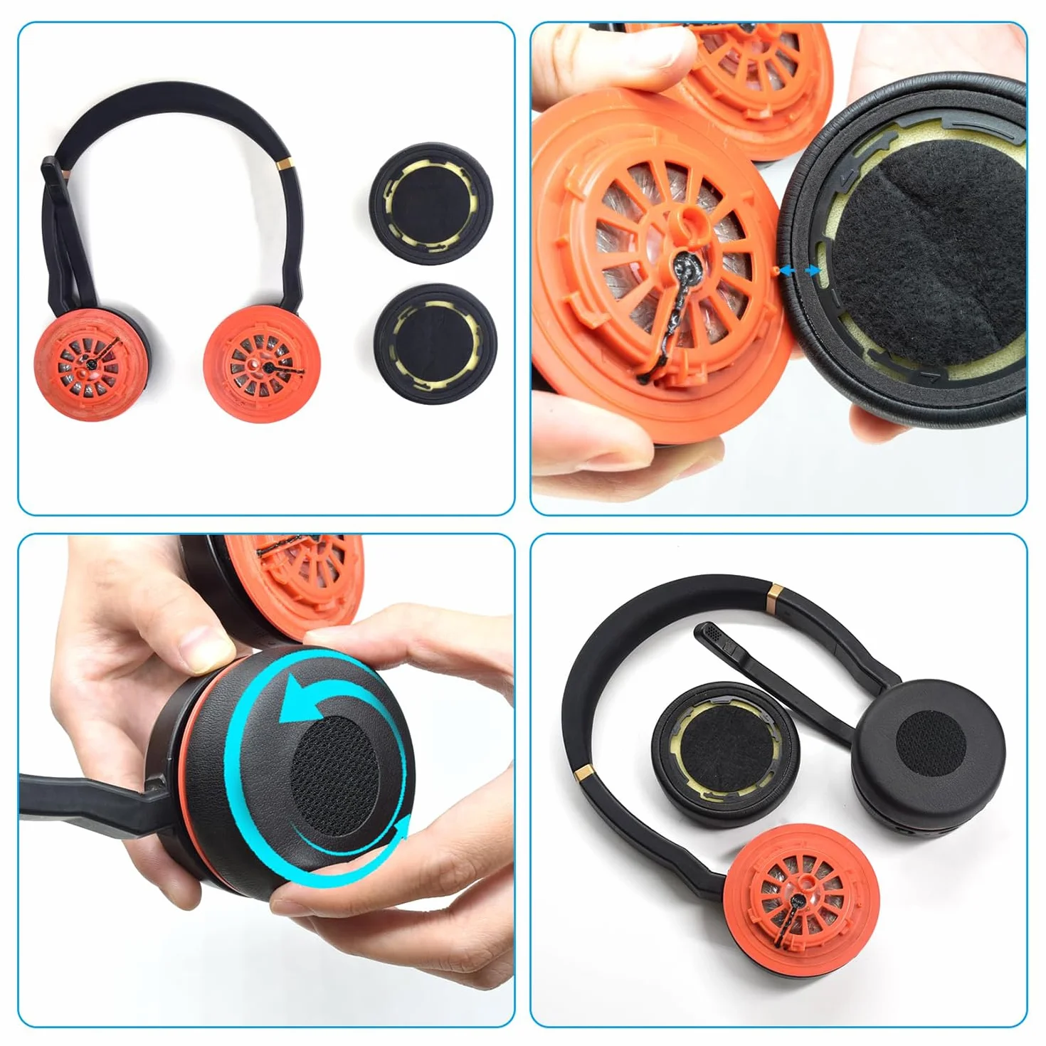 INF Nauszniki do Jabra Evolve 75/75+/75 UC / 75MS, lepsze wrażenia dźwiękowe, miękkie i wygodne, dokładne dopasowanie, ulepszone wrażenia dźwiękowe, łatwa instalacja