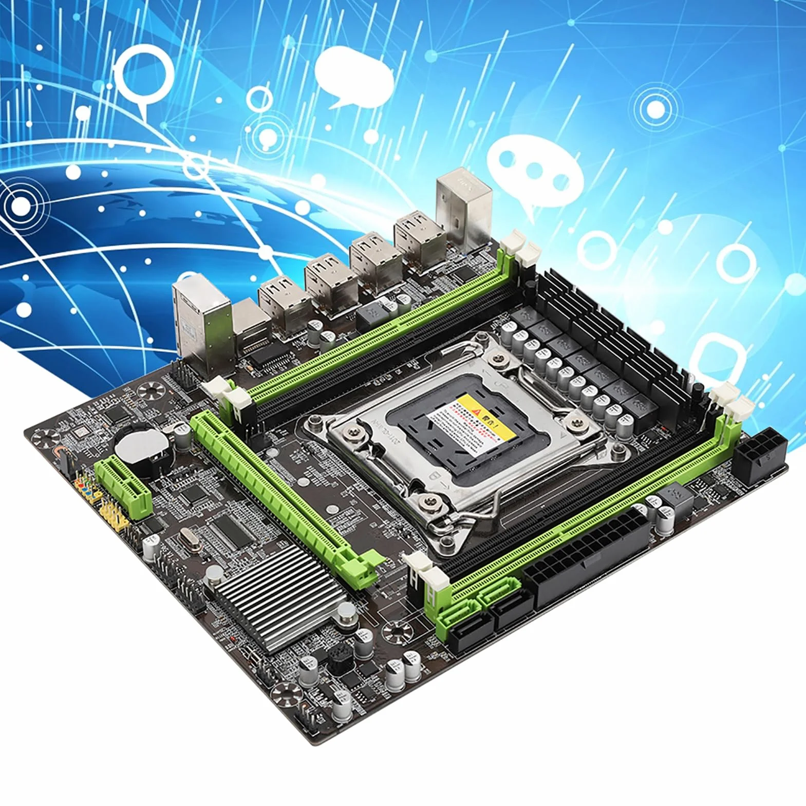 VBESTLIFE Płyta Główna do Komputera Stacjonarnego LGA 2011, Płyta Główna Komputera X79 Obsługa Pamięci DDR3 REG ECC Procesor I7 z gigabitową siecią LAN SATA3.0 PCIe do Gier