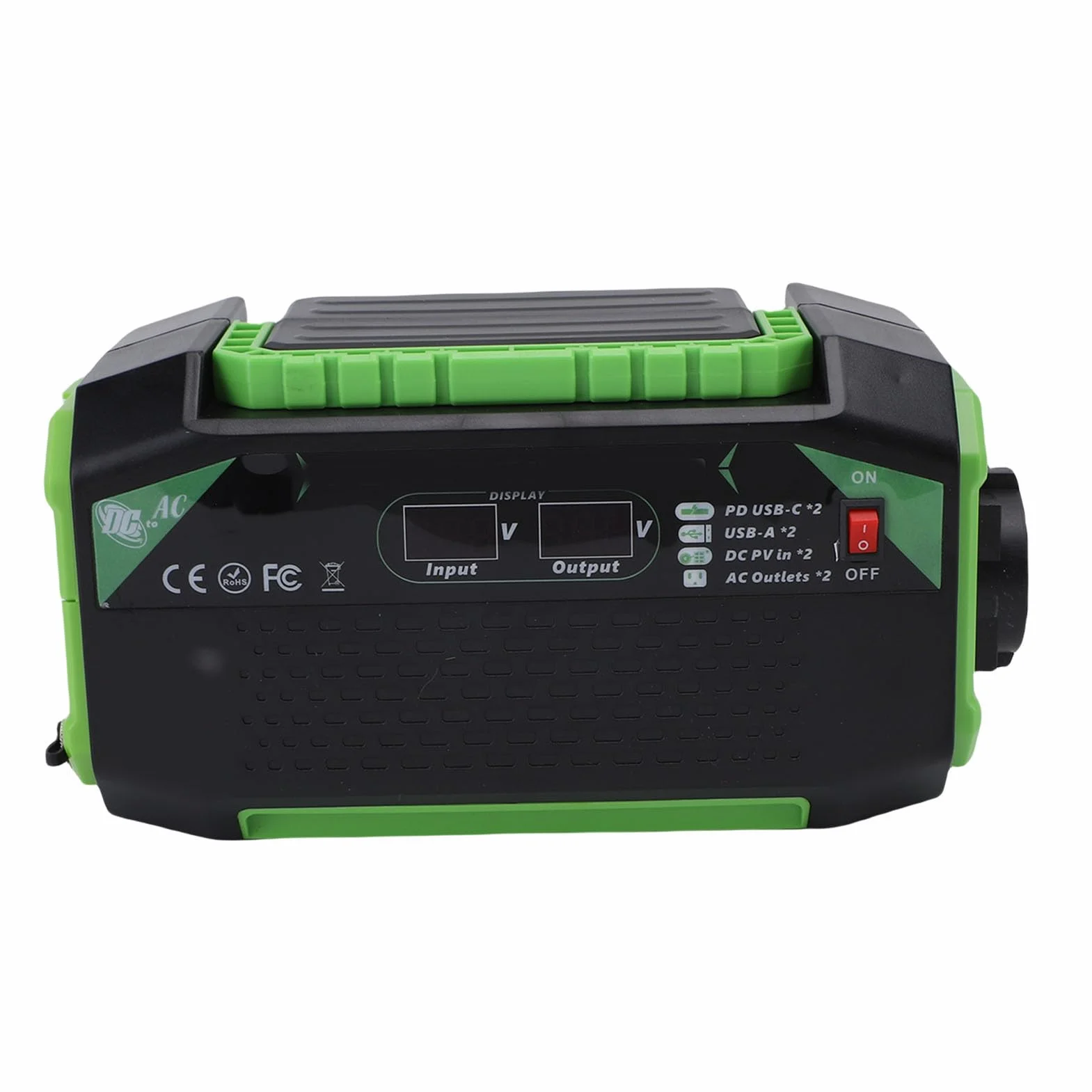 Generic Inwerter Samochodowy o Mocy 500 W, Wyświetlacz Szybkiego ładowania z 2 Portami USB 2 Typu C dla Wielu urządzeń i Pojazdów, Przenośny ABS