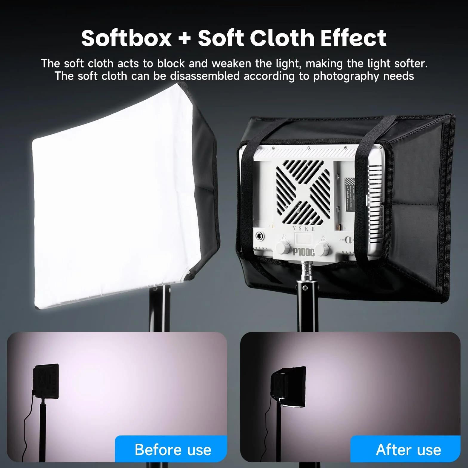 Oświetlenie fotograficzne LED RGB 100 W i oświetlenie studyjne, profesjonalna lampa wideo z zestawem oświetlenia Softbox, ciągłe światło do selfie do podcastów, YouTube, wideo i fotograficznych.
