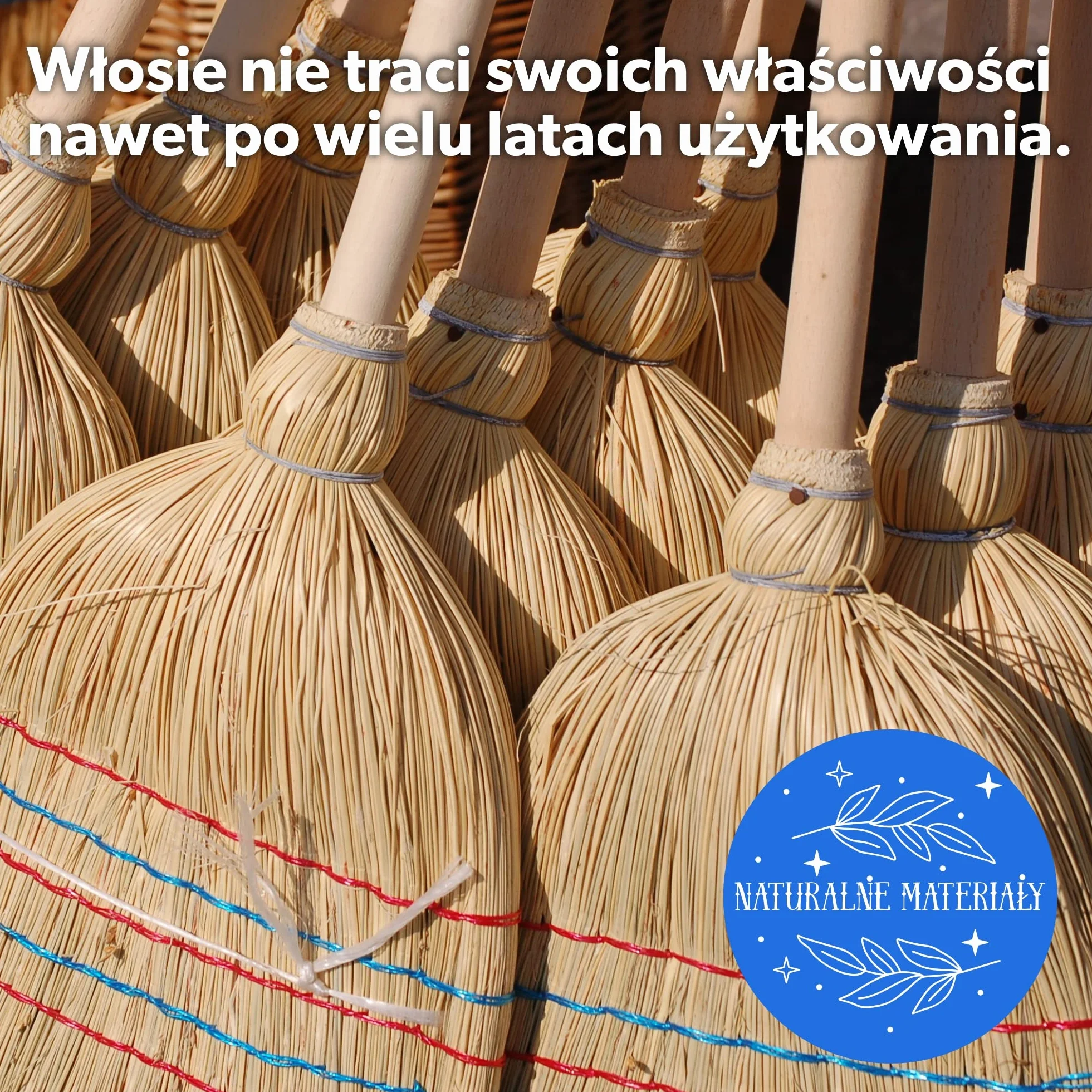 KADAX Trzepaczka ze słomy ryżowej, miotła do ryżu, miotła z długim trzonkiem z drewna, funkcjonalna miotła słomkowa, miotła z sorgo, miotła czarownica, miotła ze słomy ryżowej (dł.: 140 cm)
