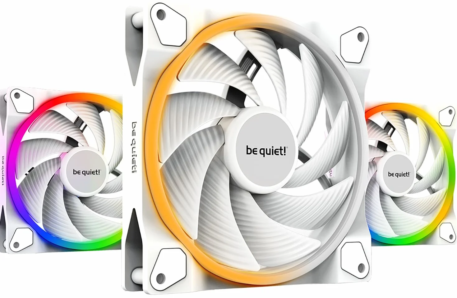 be quiet! Light Wings 140mm High Speed PWM White Wentylator, 3 wentylatory w zestawie, niesamowite kolory i efekty ARGB, w zestawie koncentrator ARGB, 9 zoptymalizowanych łopatek