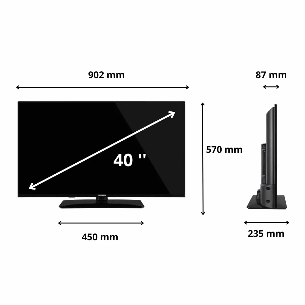 TELEFUNKEN Telewizor Smart 40" Full HD TE40750B49V4DAZ, telewizor LED 40" z wbudowanym Google Assistant, kompatybilny z Google Home, cyfrowymi DVB-T2, Dolby Vision HDR10, Android TV, Dolby Audio