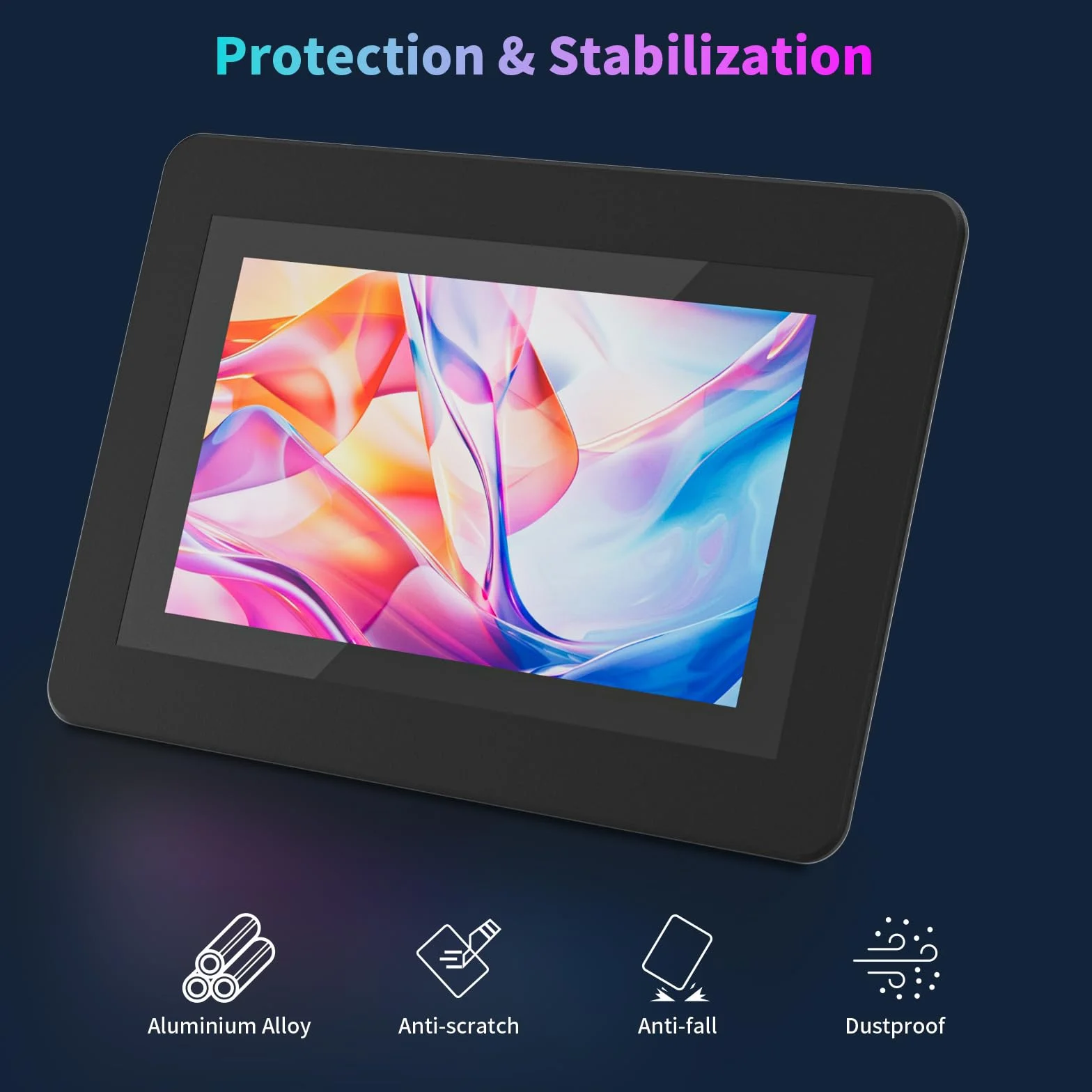 7-calowy ekran dotykowy, 1024 × 600 HD IPS mini monitor z wbudowanymi głośnikami/HDMI/VGA/AV do Raspberry Pi, PC, TV, DVD, CCTV