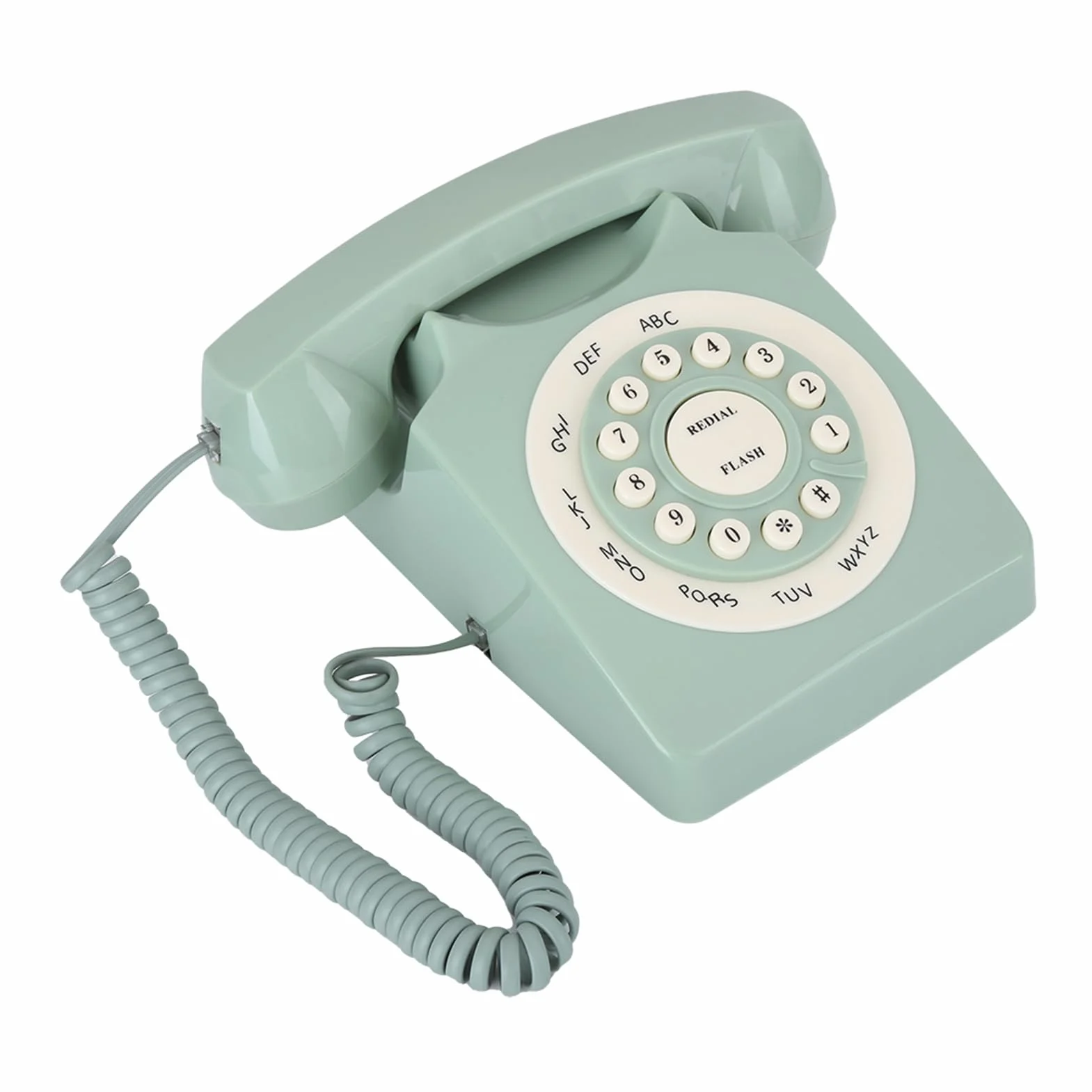 Antyczny Europejski Telefon Vintage, Zielony Telefon Stacjonarny z Dużymi, Wyraźnymi Przyciskami i wysoką jakością połączeń, do Domowego Biura