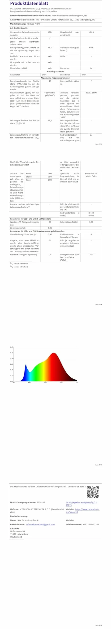 NEEWER Ulepszona lampa studyjna LED RGB ze statywem, sterowana aplikacją, 50 W, 7000 lumenów, IRC97 + 3200-5600K, ściemniany panel fotograficzny, zestaw oświetleniowy, RGB660 Pro II