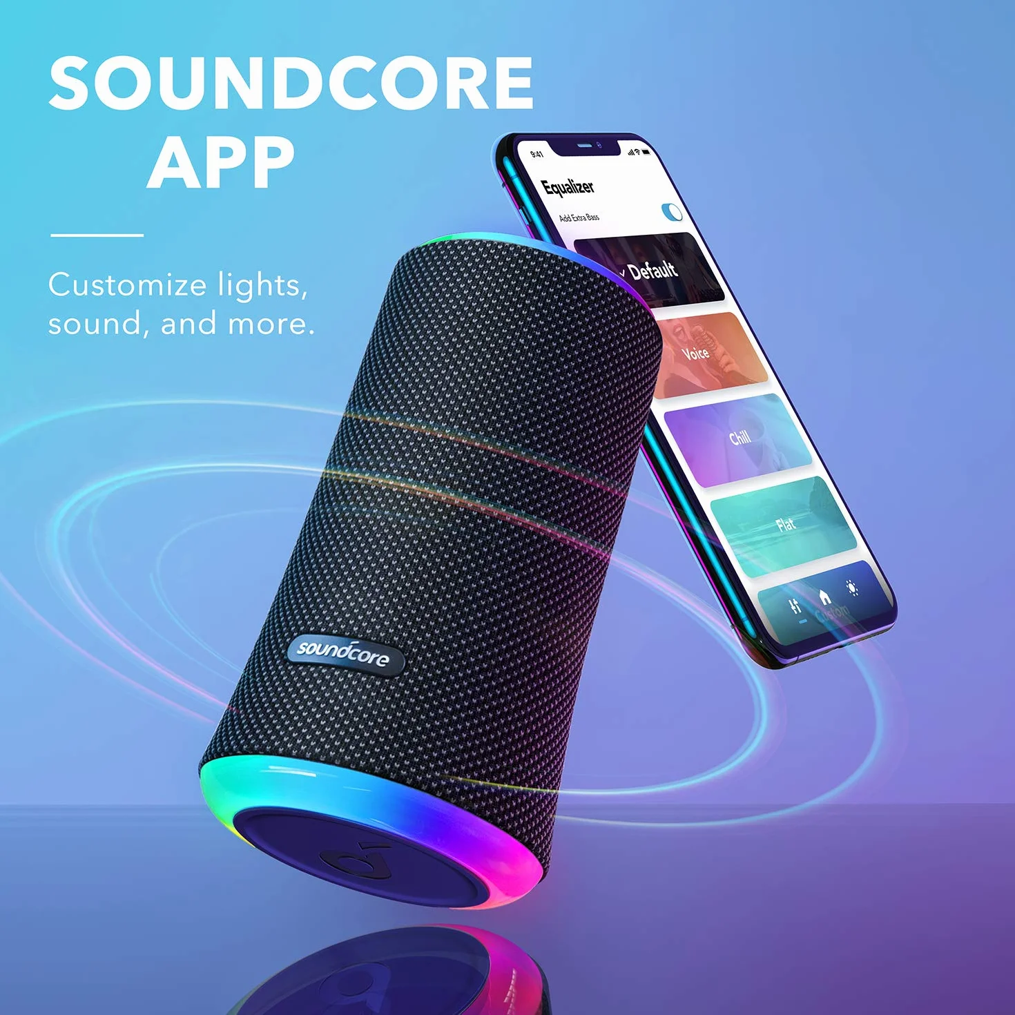 soundcore Anker Flare 2 głośnik Bluetooth, z ochroną przed wodą IPX7, dźwięk 360°, do użytku na zewnątrz, do ogrodu, na plażę, urlop, z funkcją PartyCast, regulacją EQ i 12 godzin pracy baterii