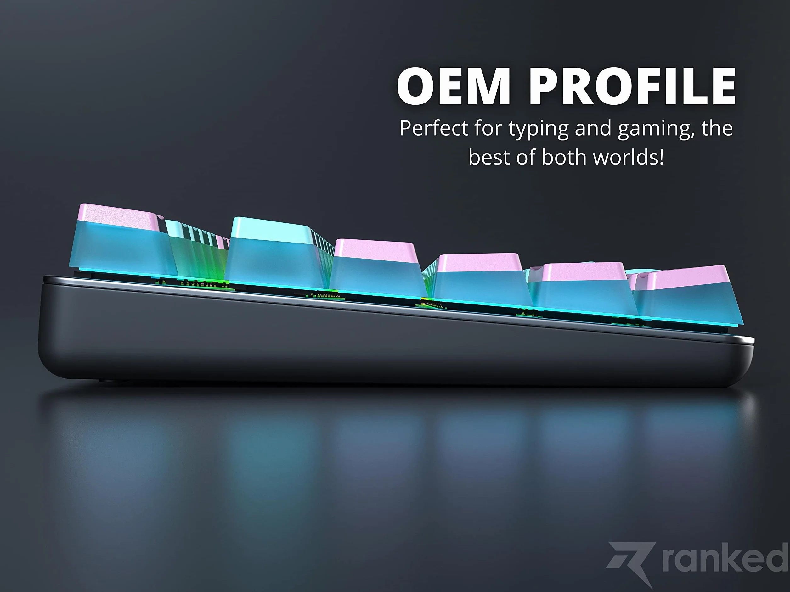 Ranked Klawisze Pudding PBT 112 Układ Półprzezroczystych Podwójnych Strzałów ANSI US ISO Profil OEM Mechaniczna Klawiatura do Gier RGB Miami