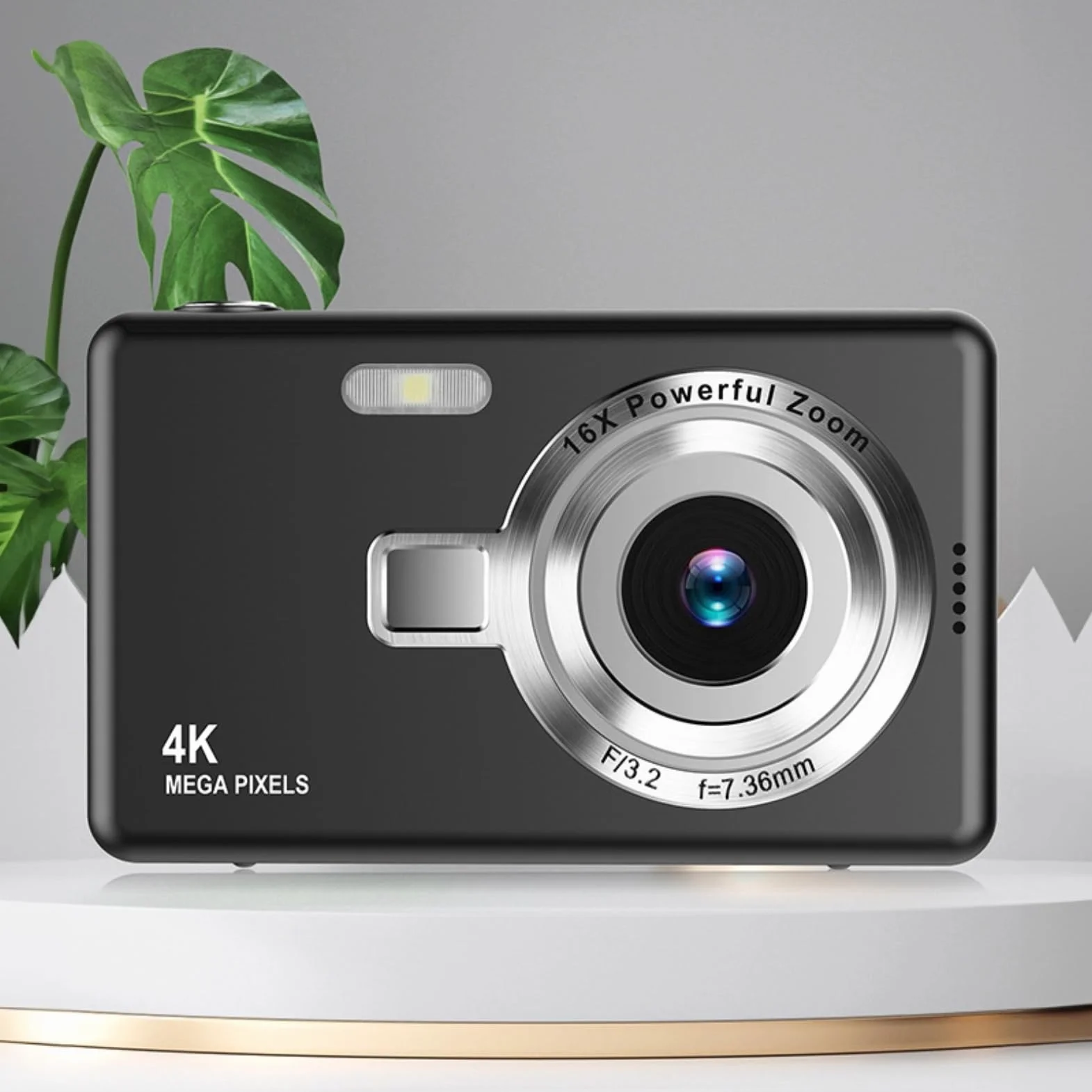 Aparat Cyfrowy z 2,4-calowym Ekranem TFT, kamerą 12 MP 1080P, Cyfrowym Aparatem Typu „wyceluj i Zrób zdjęcie” z 16-krotnym Zoomem Zapobiegającym Drganiom, Kompaktowa Kamera do