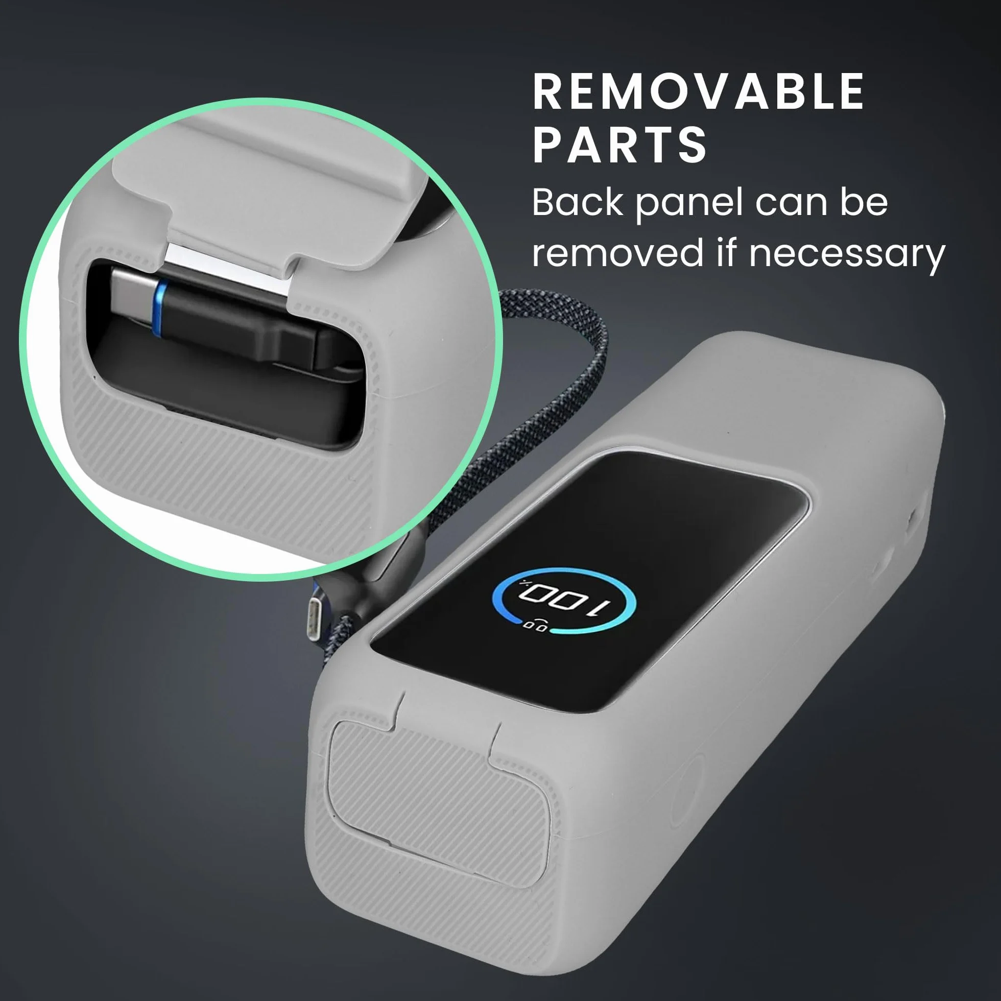 kwmobile Etui kompatybilne z Anker Power Bank 25000mAh (A1695H11) Etui - Silikonowe etui ochronne na Power Bank - Ochrona przed wstrząsami dla baterii zewnętrznej - Szary