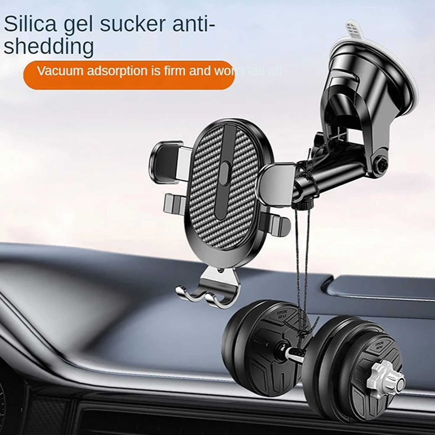 Uchwyt Telefon Uchwyt samochodowy na telefon Deska rozdzielcza Przednia szyba Odpowietrznik Długie ramię Silne ssanie Telefon komórkowy pasuje do wszystkich telefonów Do Samochodu(Black suction cup)