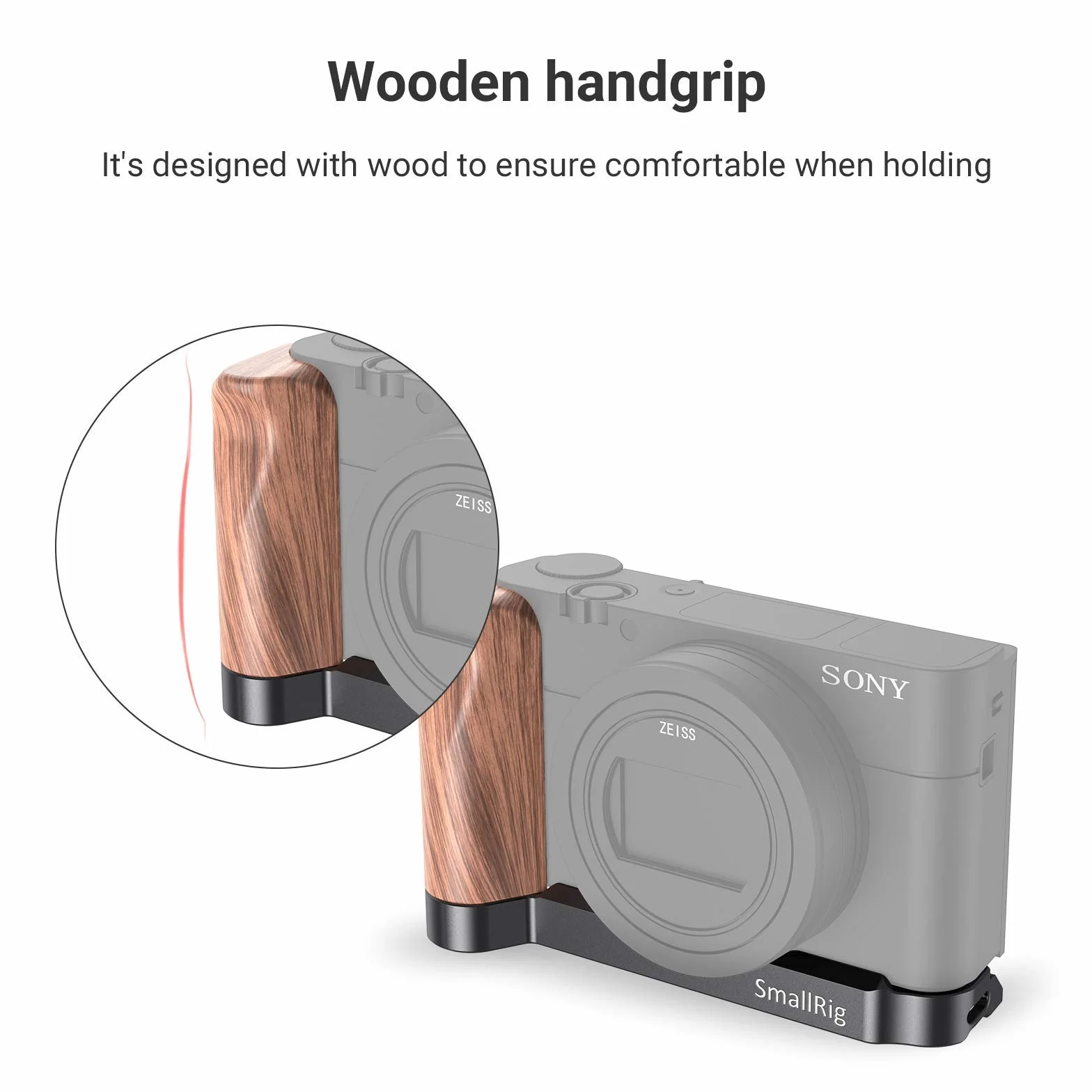 Drewniany uchwyt SMALLRIG w kształcie litery L do Sony RX100 III/IV/V (VA) / VI/VII - LCS2467