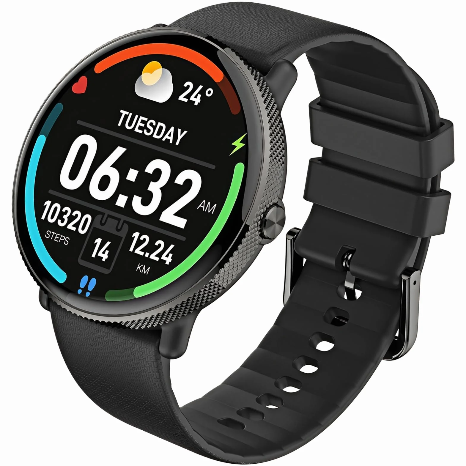 Czarny inteligentny zegarek dla najmłodszych, bezprzewodowe połączenie S61, tryby multi-sport, wodoodporność IP68, okrągły ekran Amoled Hd, opaska sportowa, dla umysłów