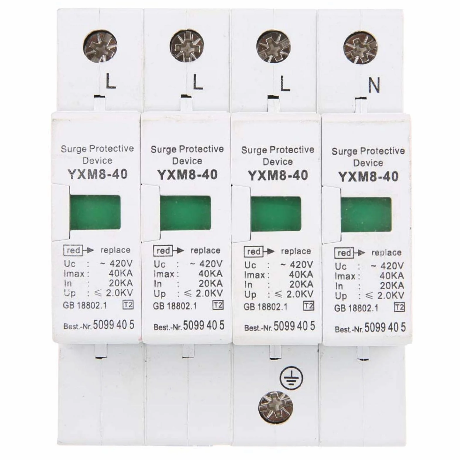 Domowa ochrona przeciwprzepięciowa odgromnik 4P 40KA DIN Rail AC urządzenie odgromowe niskiego napięcia do ochrony przed piorunami