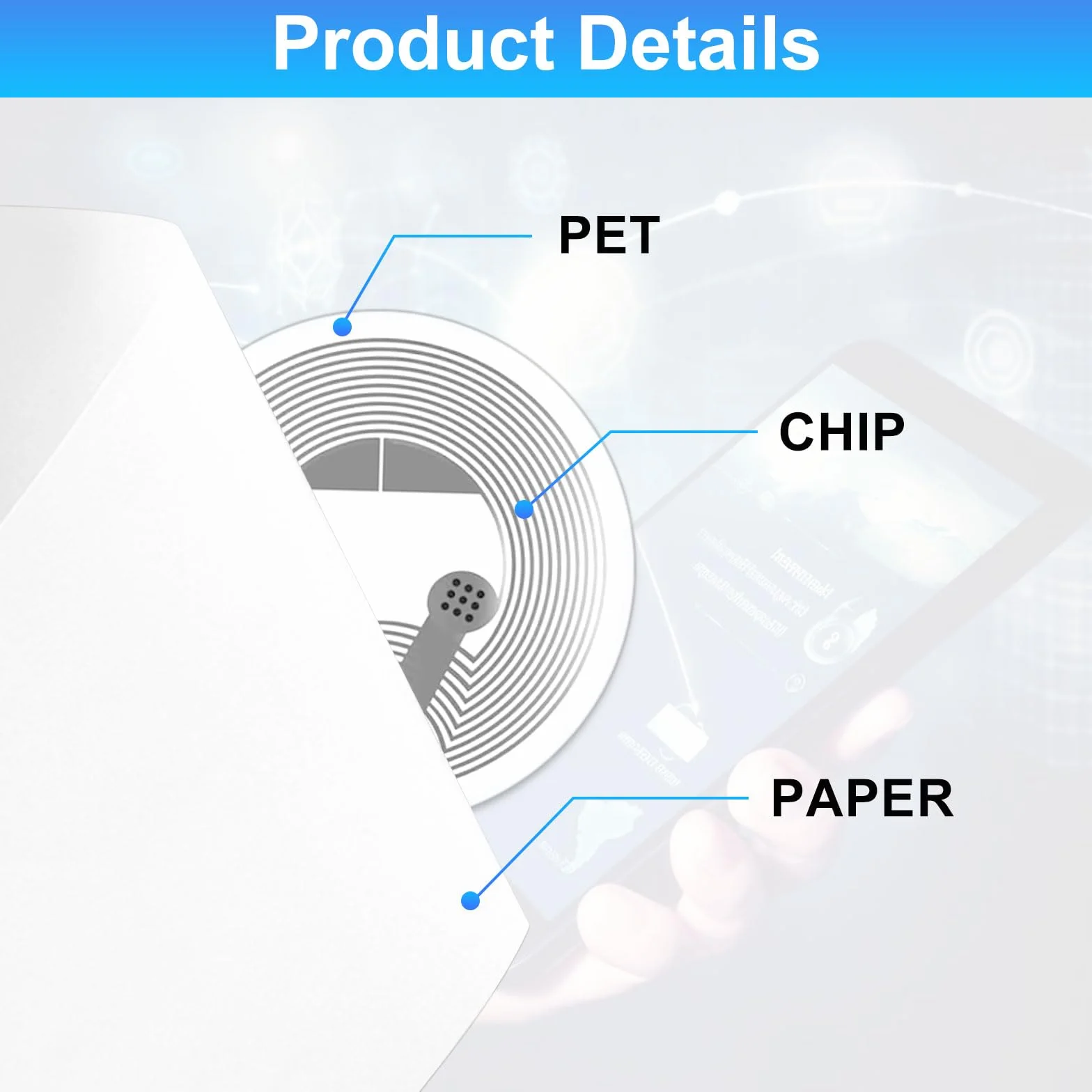 70 sztuk naklejek NFC Tag 25mm naklejki NFC Ntag215 NFC 215 Tag nadpisywalne karty NFC programowalne 492 bajtów pamięci NFC Chip NFC Card NFC naklejki dla wszystkich urządzeń z obsługą NFC