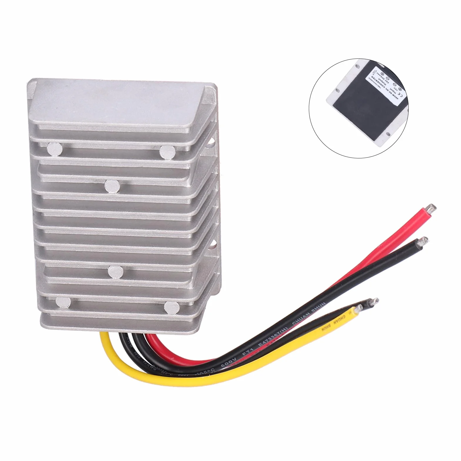 Przetwornica napięcia prądu stałego 12 V na 24 V 20 A 480 W Transformator doładowujący dużej mocy Wodoodporna obudowa ze stopu aluminium IP68 do silników samochodowych Paski LED