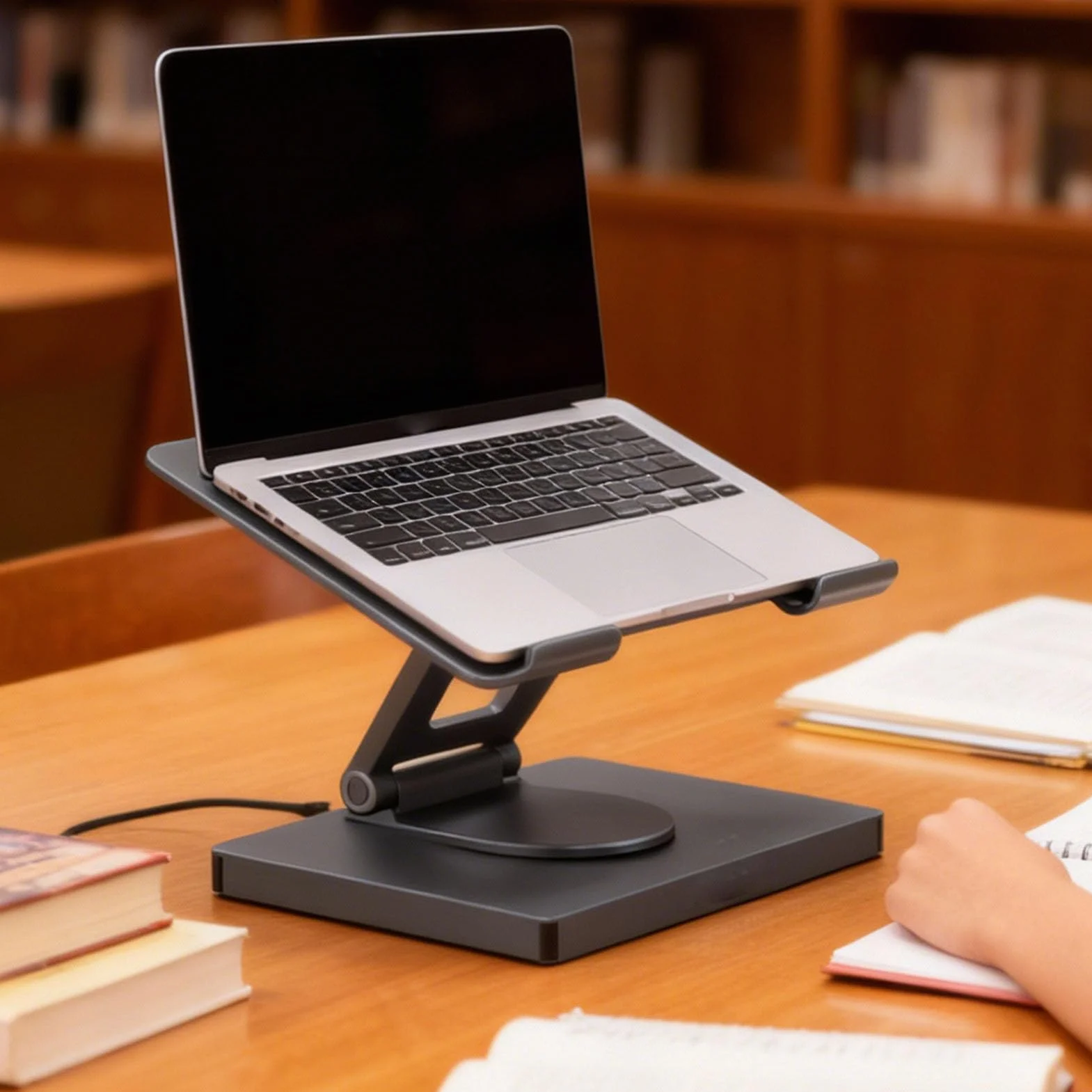 Generic Uchwyt do Tabletu ze stacją dokująCą USB C Podstawka ładująca 7 w 1 do MacBooka Pro Air XPS 13 15 Book 2, Port USB 3.0, Obrót o 360 Stopni, Czarna