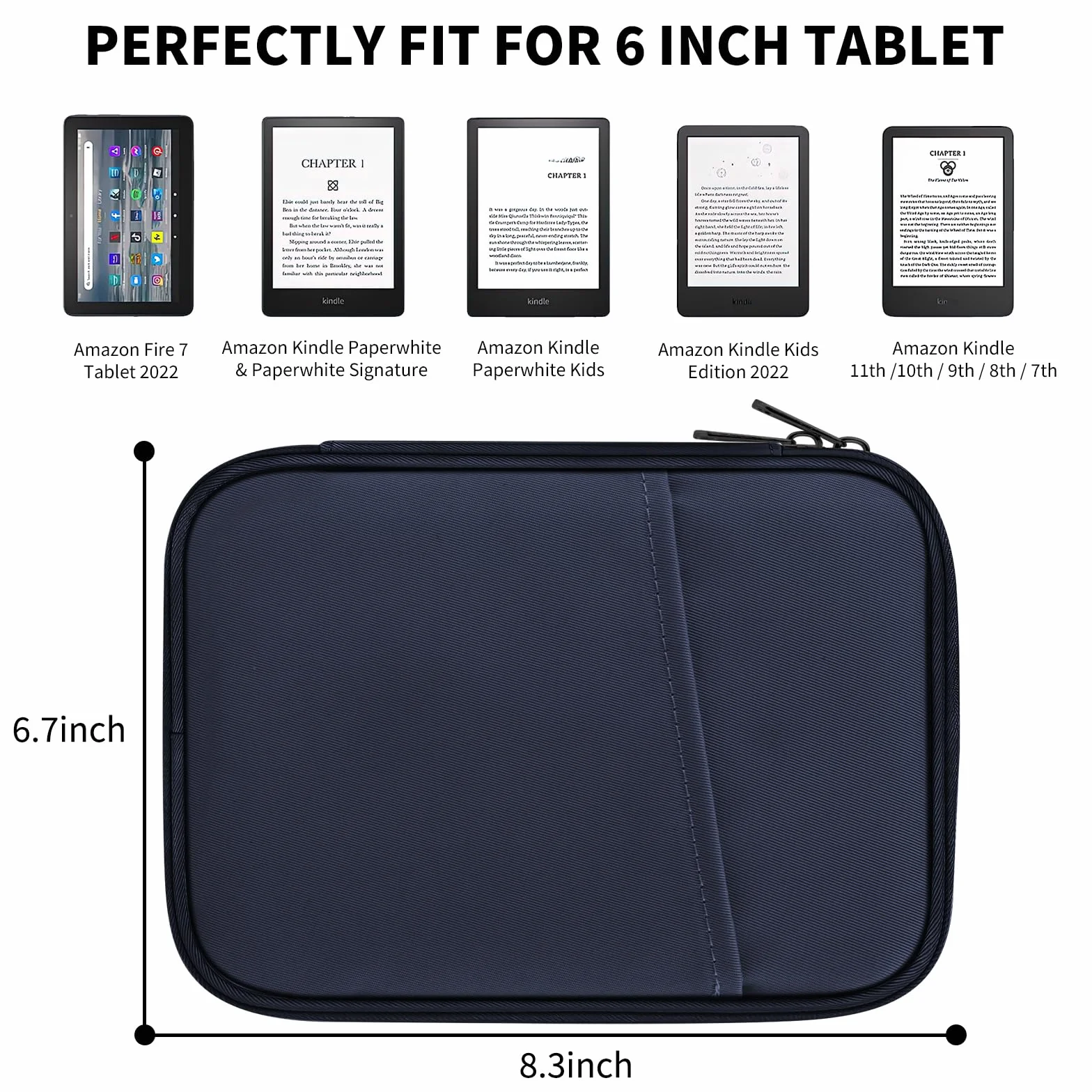 HoYiXi Uniwersalny pokrowiec na Kindle Paperwhite 15.2 cm, 17.8 cm, 17.8 cm, Colorsoft 2024-2012, kompatybilny z czytnikiem e-booków 15.2 cm-17.3 cm, All-New Kindle/Kobo/Tolino/Sony, 15.2 cm EReader z
