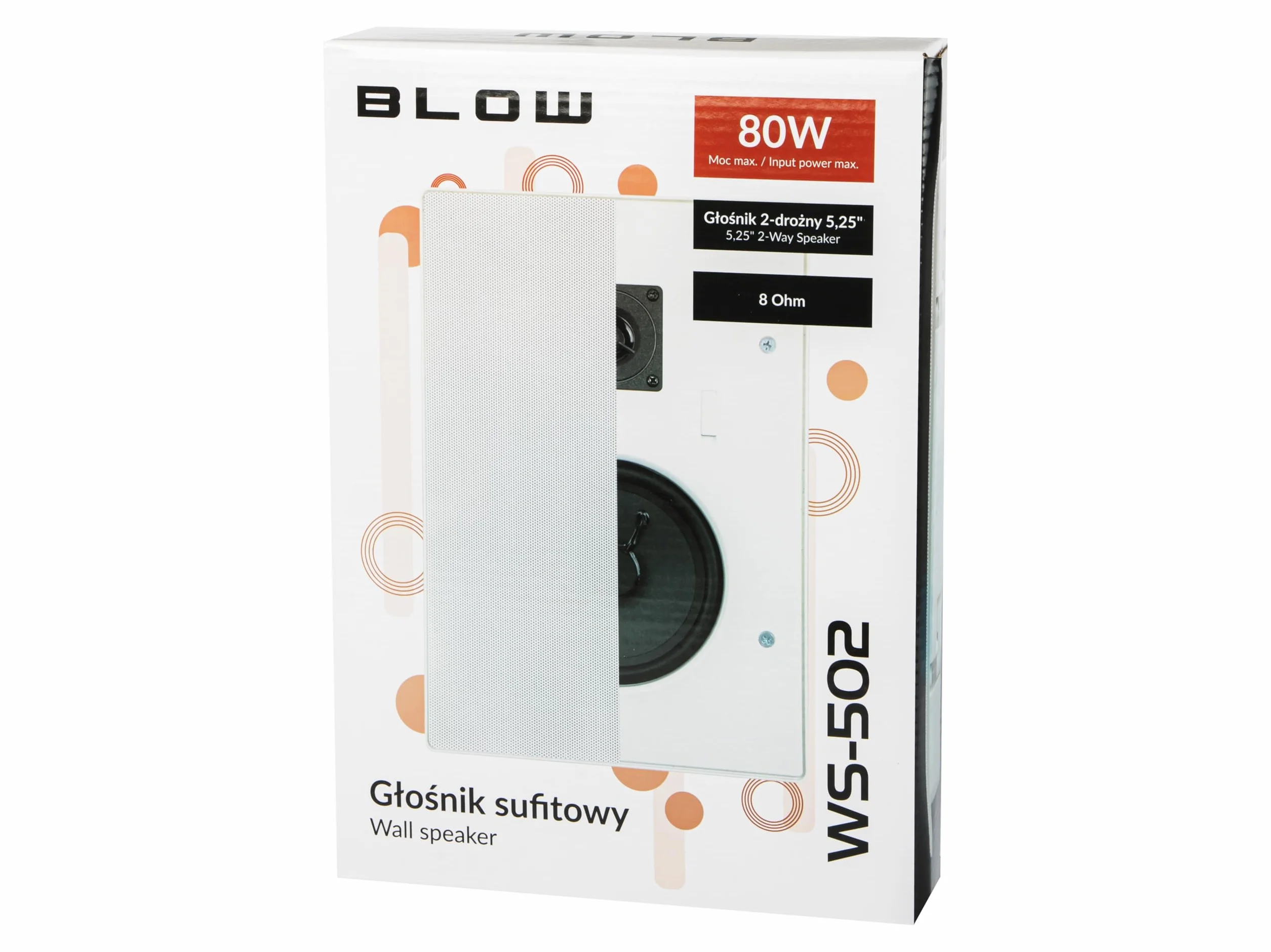 BLOW Głośnik sufitowy podwieszany płaski dwudrożny