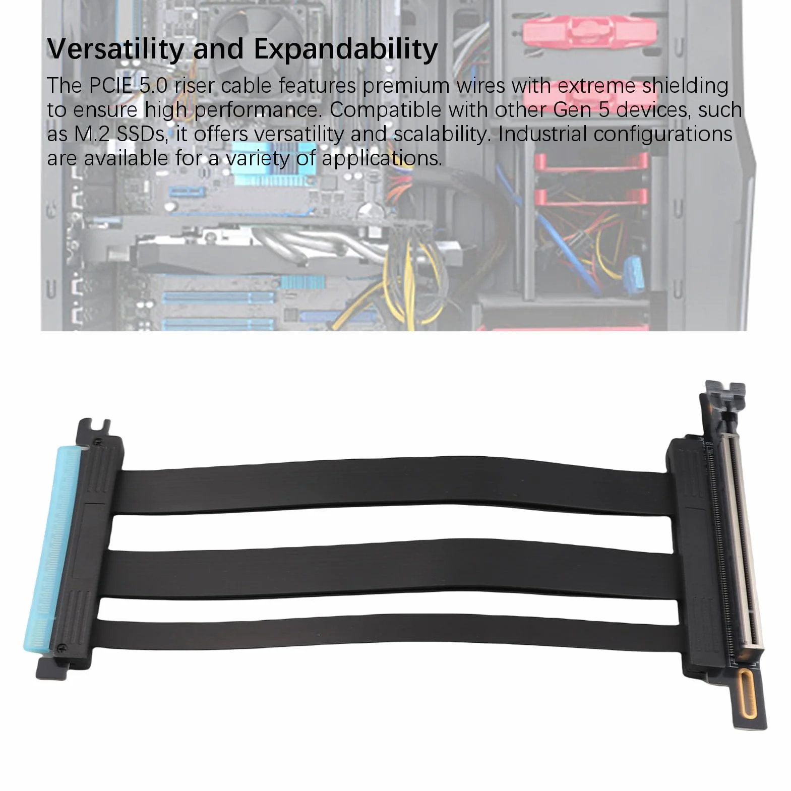 Kabel Pionowy PCIE Gen5 X16 dla RTX 3090 3080TI Sight Prędkość Przedłużacza dla GPU w Konfiguracjach ITX i Konfiguracji Gier