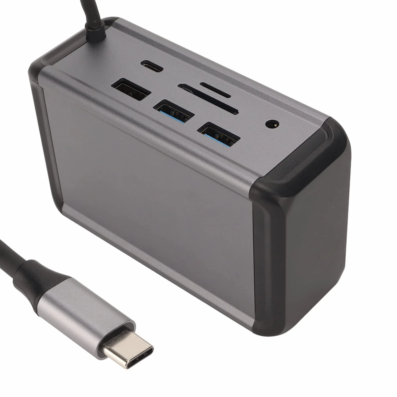 Hub 12 w 1 Typu C z obsługą 4K i funkcją Szybkiego USB 3.0 do Laptopów i Komputerów Stacjonarnych, Stop Aluminium, Szary (Szary)