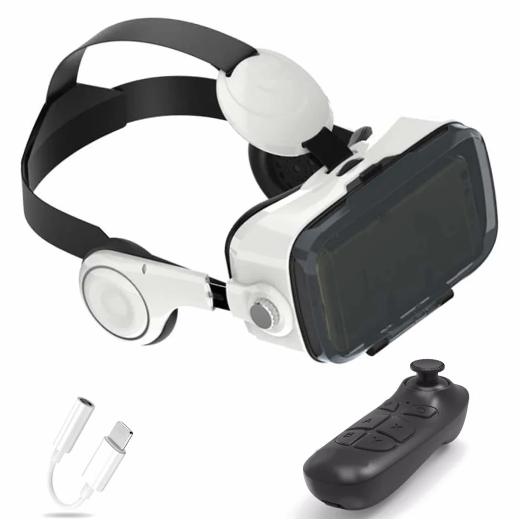 Okulary 3D, Virtual Reality, zestaw słuchawkowy, ochrona oczu, okulary VR do filmów 3D i gier, kontroler Bluetooth do iPhone 13 Pro Max/13 Pro/13/12/11, do Samsung Galaxy S21, Huawei, X. iaomi-Seria nie