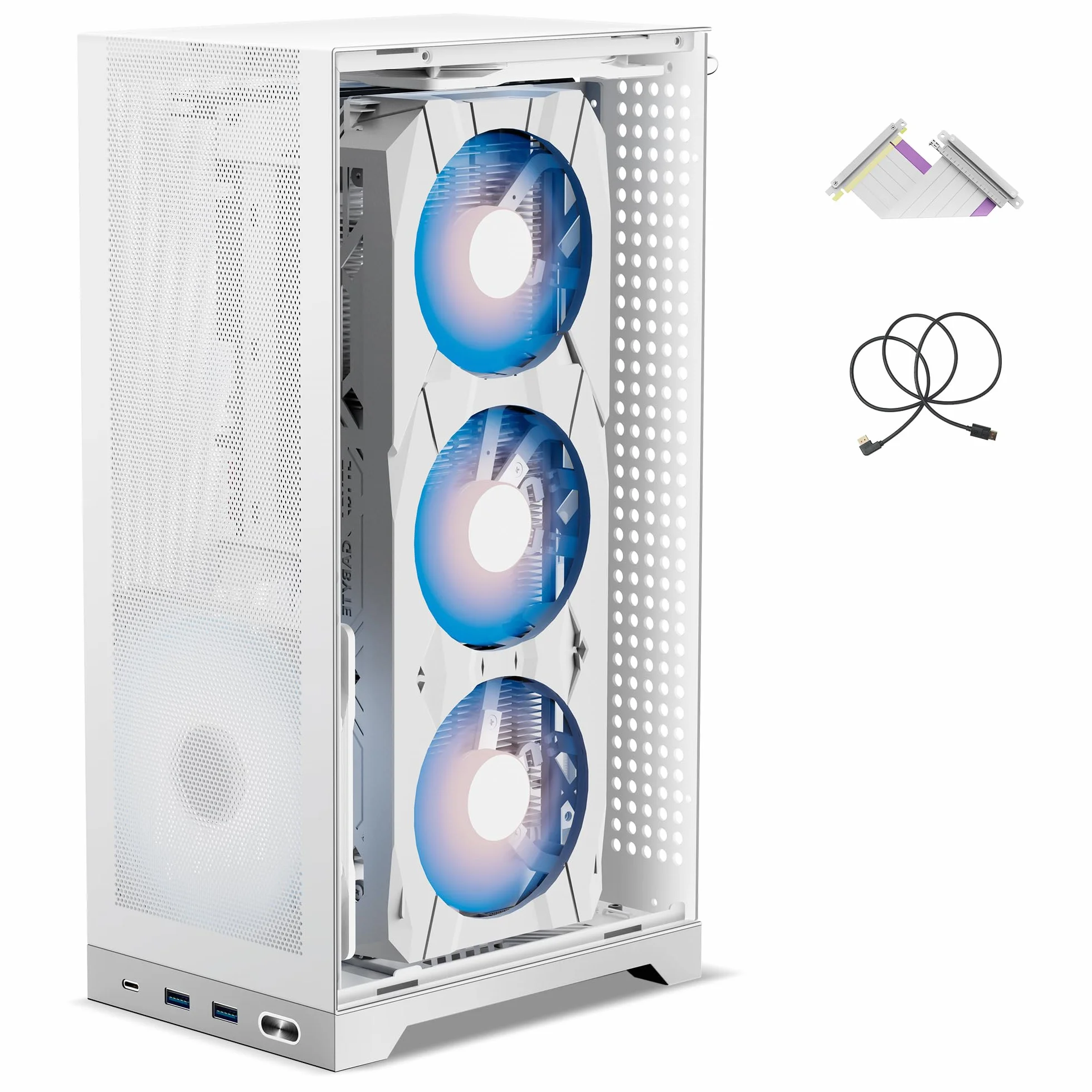 Shiny Snake L300 8,5 l ITX obudowa biurkowa, czysta, estetyczna przenośna obudowa SFF z solidnym uchwytem, riser PCIe 3.0 i kabel DP w zestawie – współpracuje z zasilaczem SFX, GPU 325 mm, chłodnicą