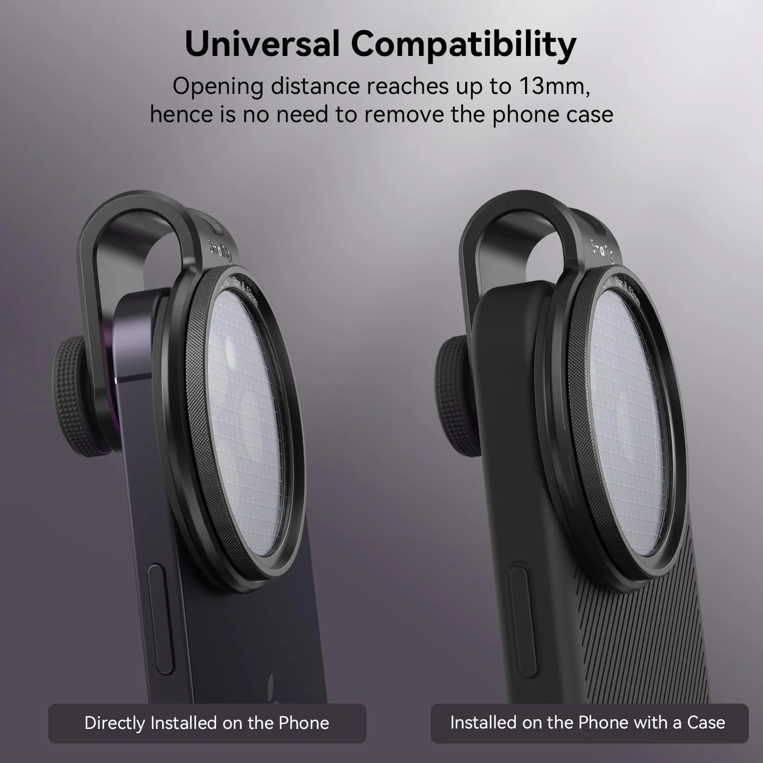 SmallRig 52mm Universal Magnetic Filter Adapter Ring, Magnes z Mechanizmem Szybkiego Uwalniania Ulepszony Pierścień Filtra Obiektywu Telefonu dla iPhone dla Samsunga dla Huawei dla Pixel - 3845B