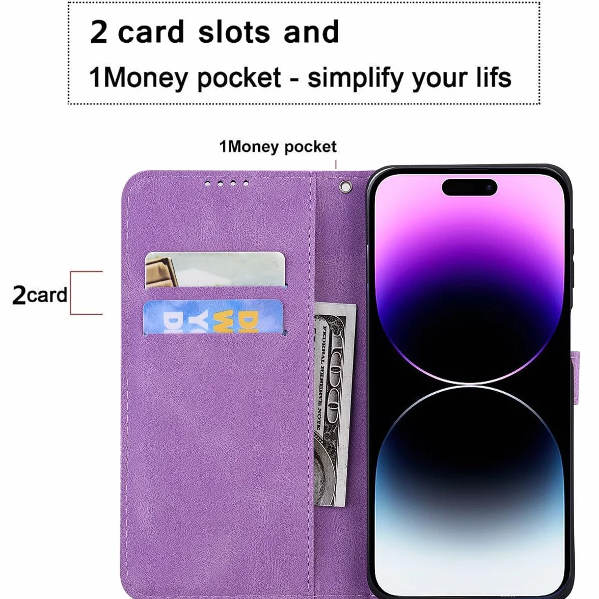 Generic Kompatybilny z iPhone 15 (kolor: czerwony) skórzany portfel motylkowy z klapką magnetyczne etui z klapką