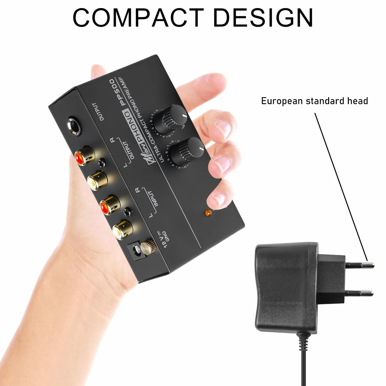 Phono przedwzmacniacz gramofonu, gramofon, czarny wzmacniacz stereo z systemami skanowania MM, Phono Preamp do gramofonu, wzmacniacz stereo z poziomem, wejście i wyjście RCA