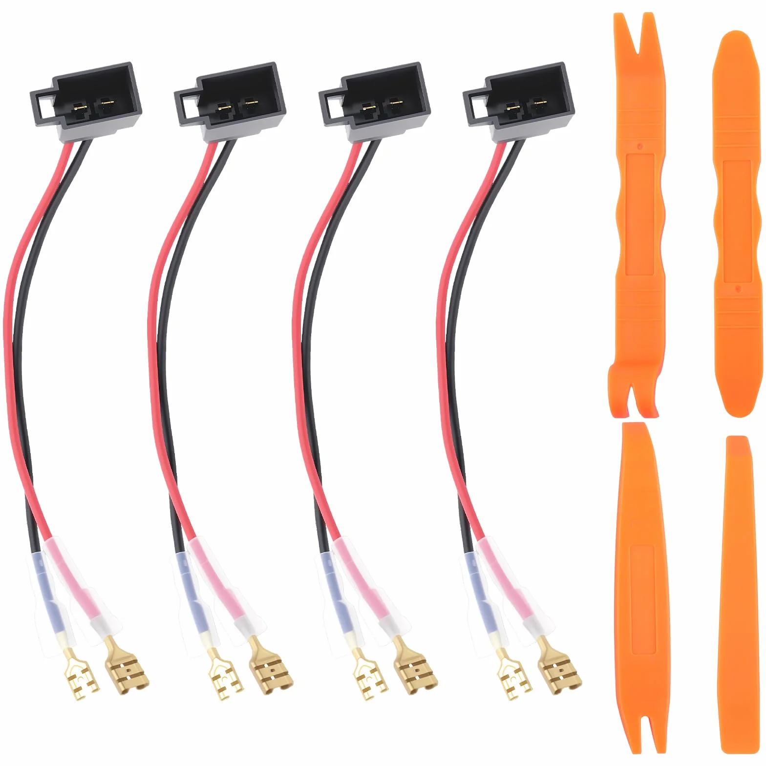 4 sztuki adapter głośnika samochodowego na DIN kompatybilny z Renault Opel Astra Seat, Skoda, Volvw, Peugeot, Citroen, Fiat, Ford, Mercedes, radio, adapter, zestaw adapterów samochodowych