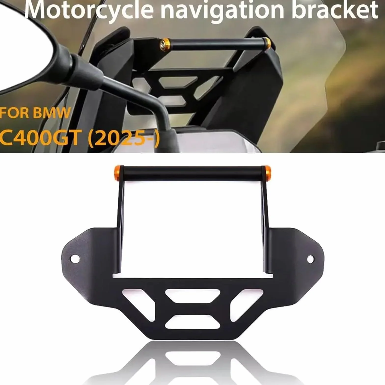 Uchwyt do nawigacji GPS Pasuje do akcesoriów motocyklowych Pasuje do BMW C400GT 2025 Uchwyt nawigacji GPS z aluminium CNC Uchwyt przedłużający kierownicę(22mm)
