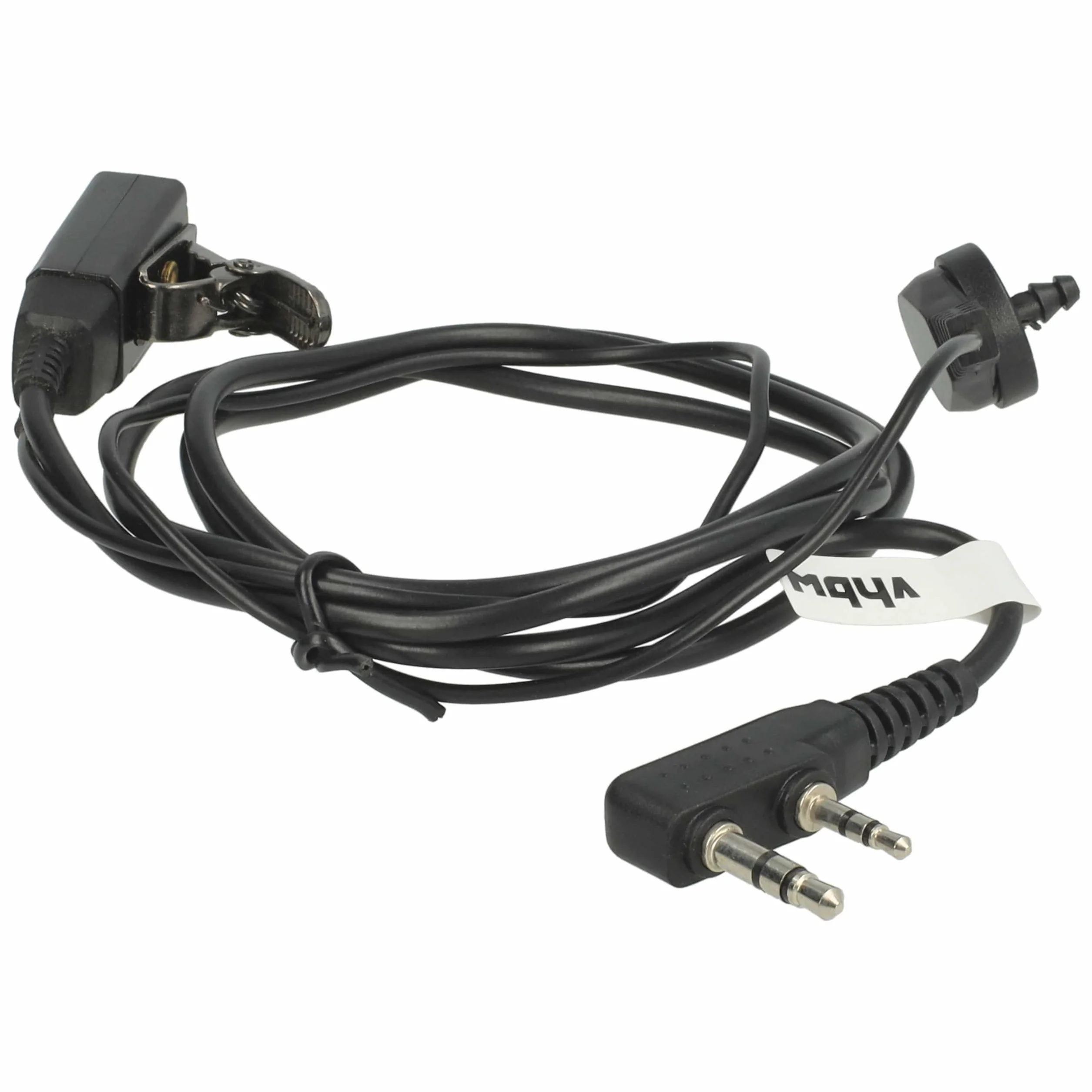 vhbw Zestaw słuchawkowy kompatybilny z Kenwood TK-3230XLS, TK-3230, TK-348, TK-340D, TK-340 radiotelefon - czarny, przezroczysty wąż akustyczny