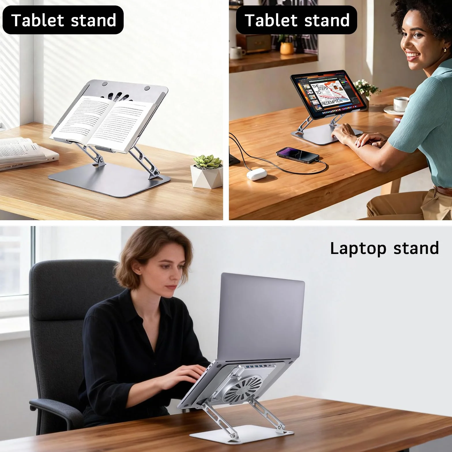 Podkładka chłodząca do laptopa dla graczy, płynna obsługa dotykowa, chłodzenie laptopa o przekątnej ekranu 13-16", obracana o 360°, nośność 10 kg i cicha praca 18 dB