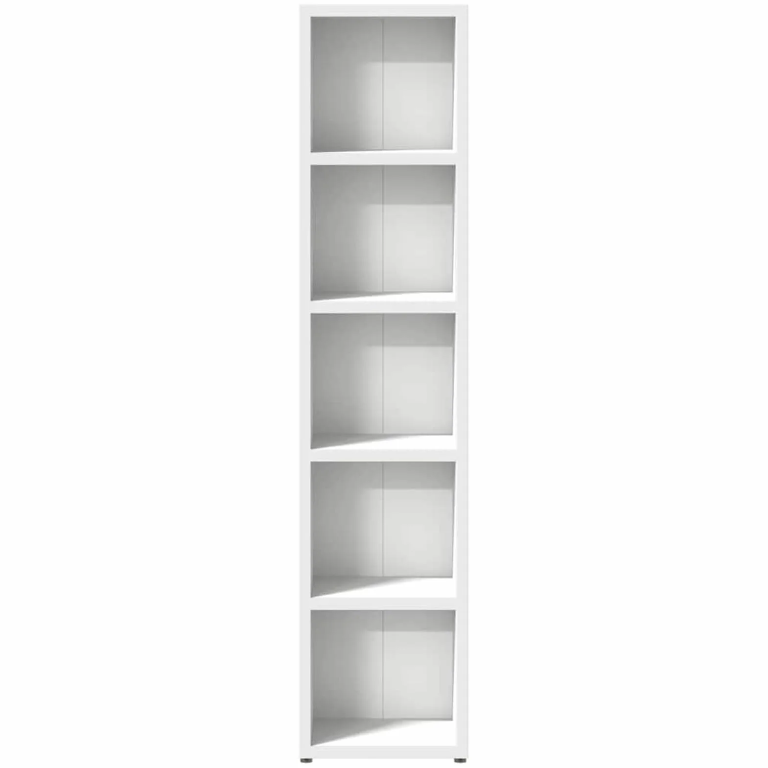 Regał na płyty CD, zestaw 2 szt. – pionowy system sortowania płyt CD z materiału drewnopochodnego, biały, 21 x 16 x 93,5 cm, do kolekcji muzyki w salonie lub biurze