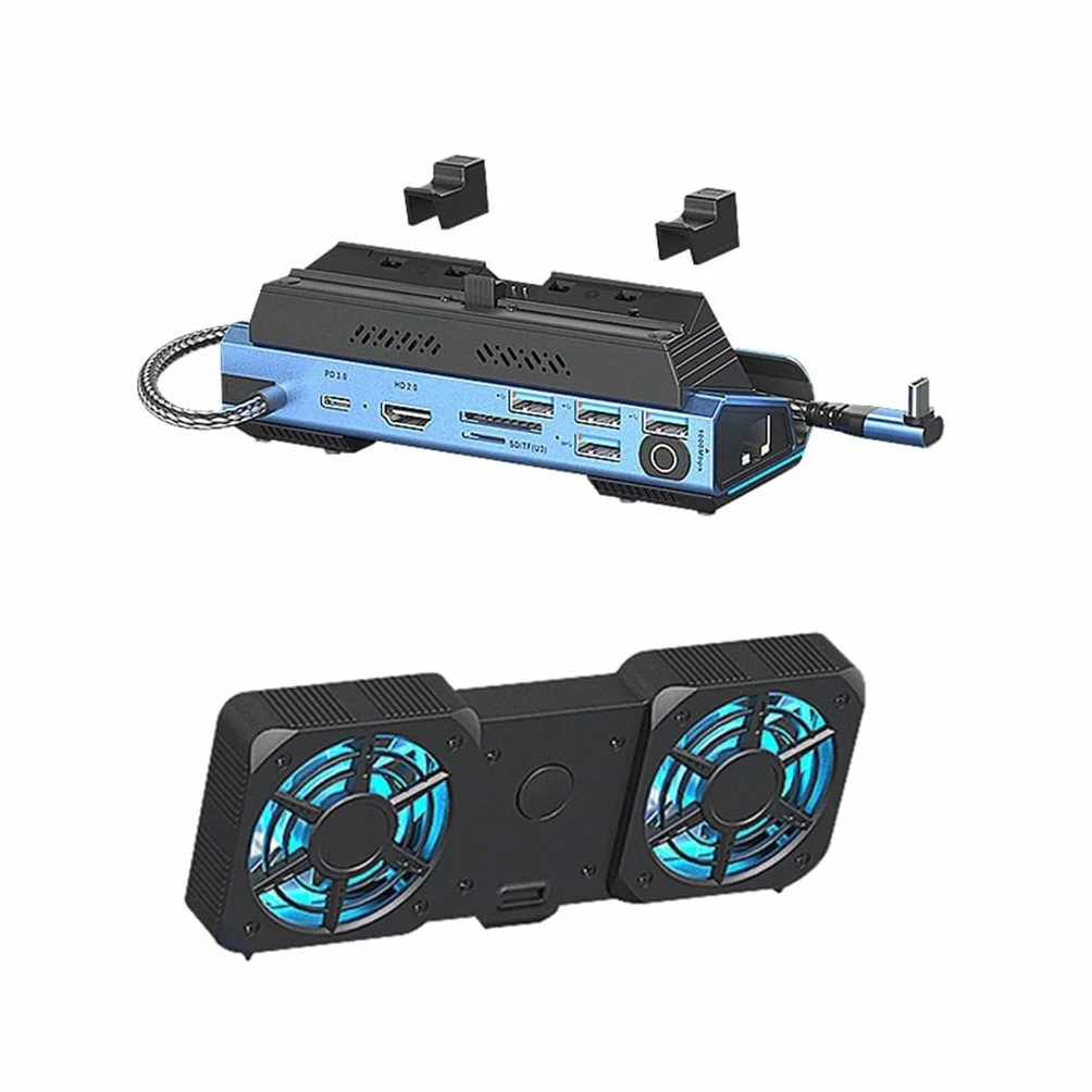 Czytnik kart stacji dokującej 10 Gb/s do konsoli wieloportowy adapter z wentylatorem