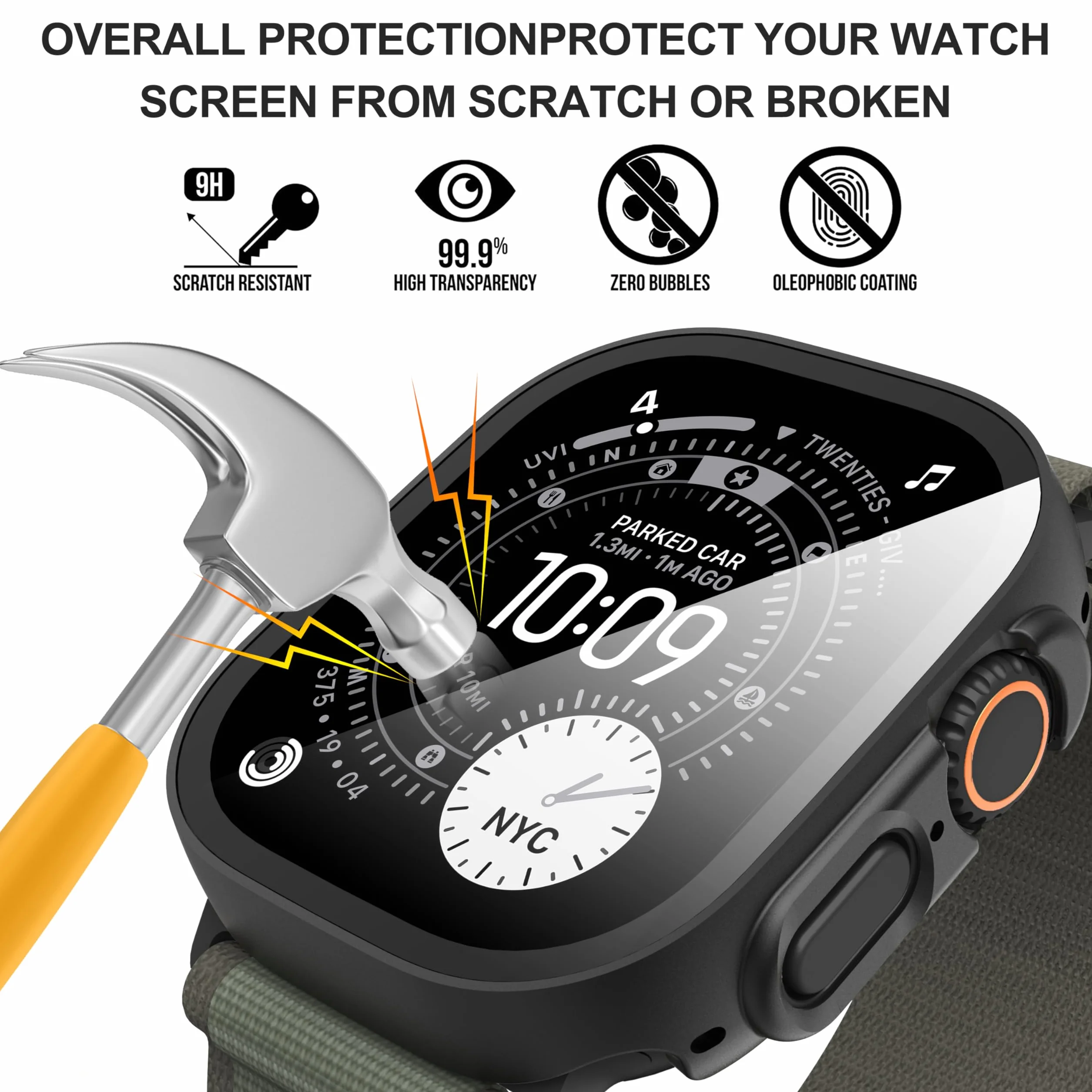 Diruite 2-Pack do Apple Watch Ultra 3/2/1 49mm Etui Ochronny, Twardy PC All-Round Screen Protector Ultra Cienki Futera? Case do iWatch Ultra/Ultra 2 49mm Panzerfolie Ochronny