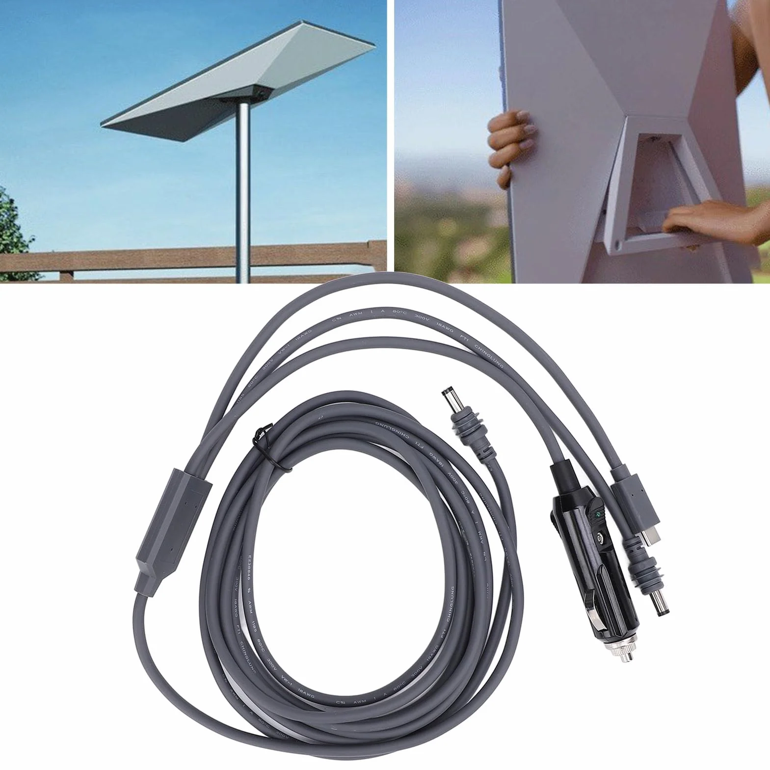 Kabel zasilający satelitarny DC Typ C do DC Przewód wodoodporny Wysoka wydajność Plug and Play Kabel przedłużający z PVC do urządzeń elektronicznych w pomieszczeniach (Plplaavoorsoz8-12)