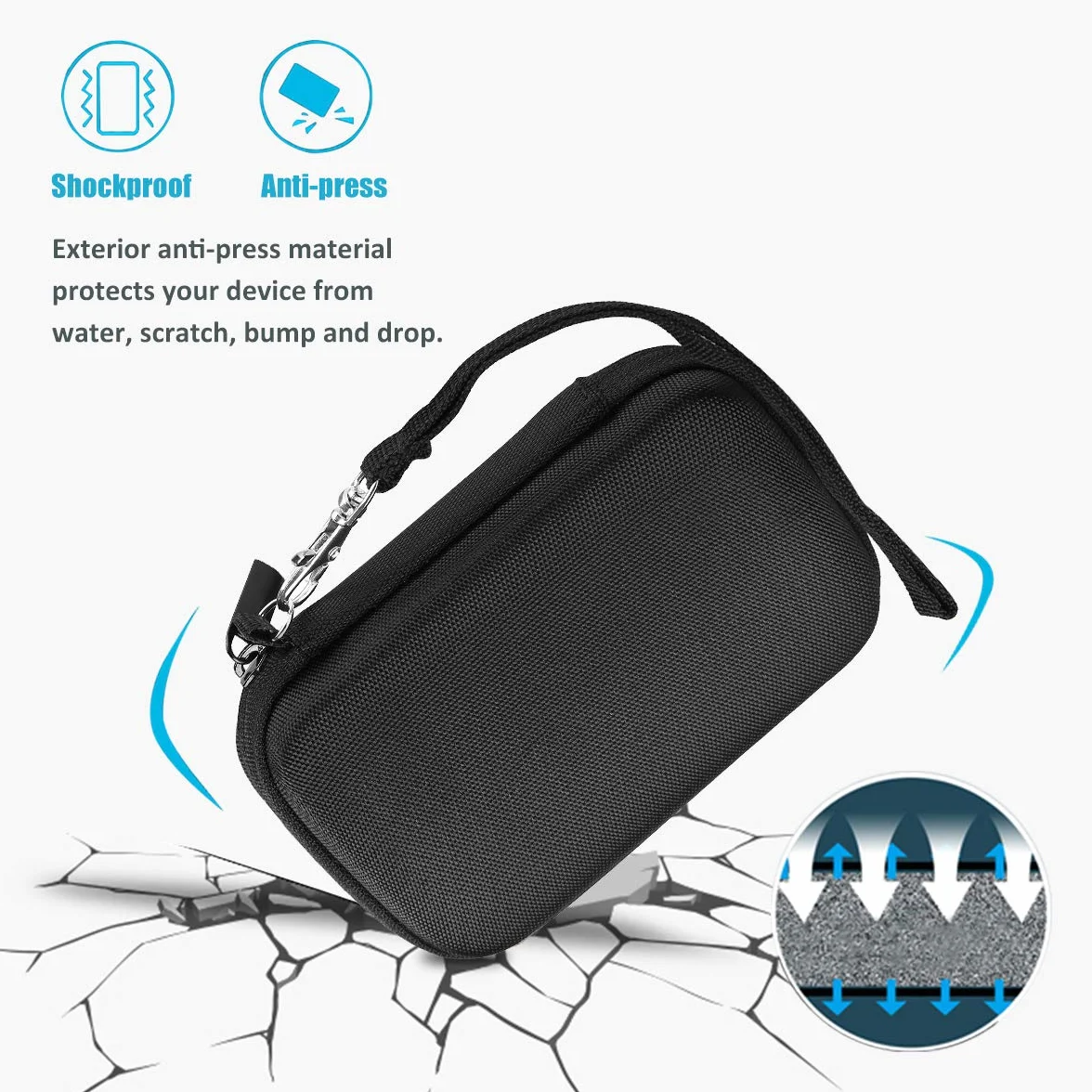 ProCase Twarde etui podróżne do SanDisk Extreme SSD 1TB 2TB 500GB 250GB, czarne