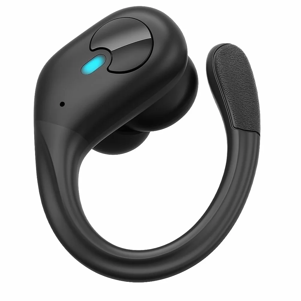 E1 Open Ear, słuchawki bezprzewodowe douszne z mikrofonem, Bluetooth, zaczepy, 54 godzin odtwarzania, szybkie ładowanie, wodoodporność IPX5, z etui, czarne