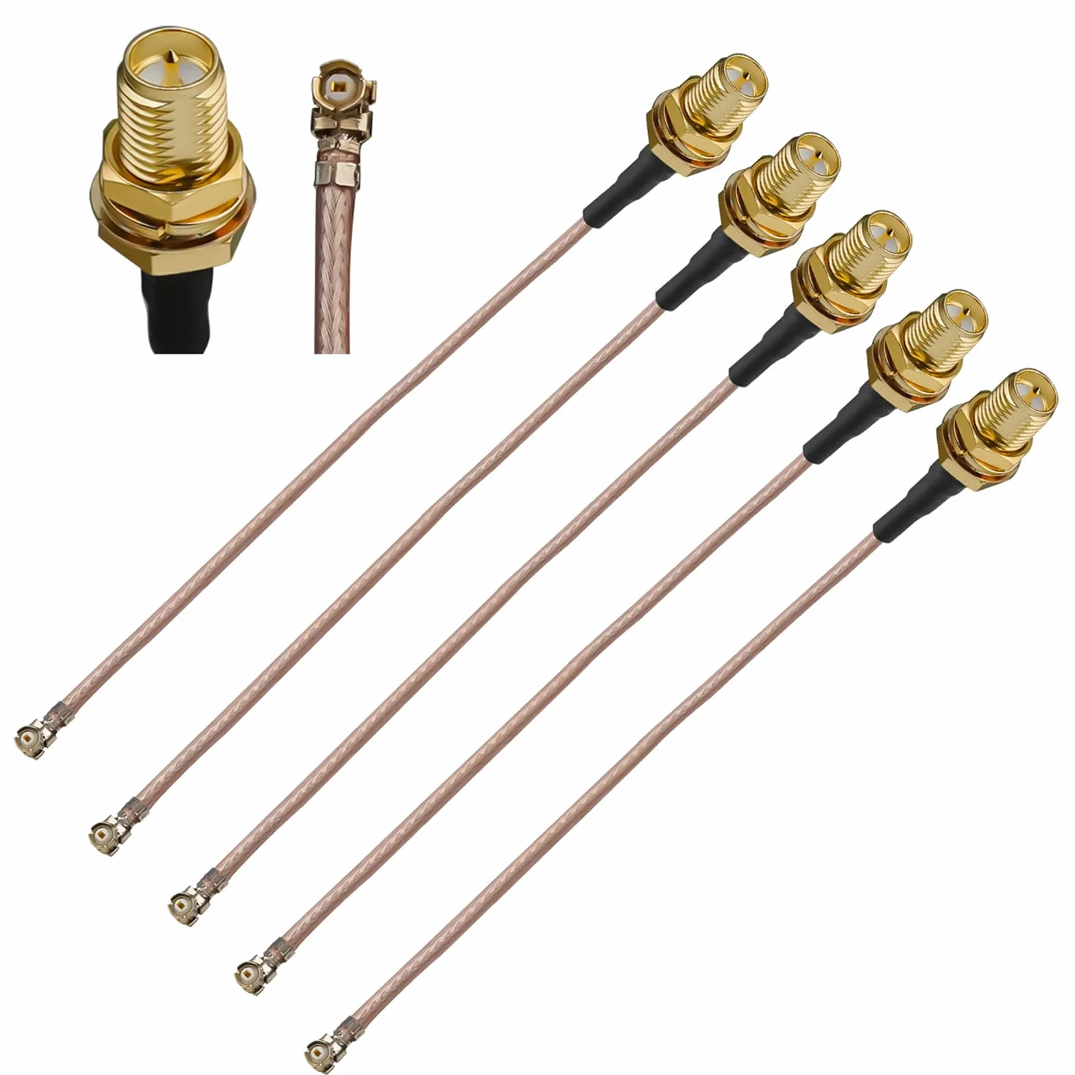 RG178 RPSMA IPX Kabel antenowy Pigtail, U.FL do RP-SMA, żeński kabel koncentryczny, 6 cali (15 cm) niska strata RP SMA żeński do UFL MHF1 przedłużacz do radia Wi-Fi, anteny, mini PCI
