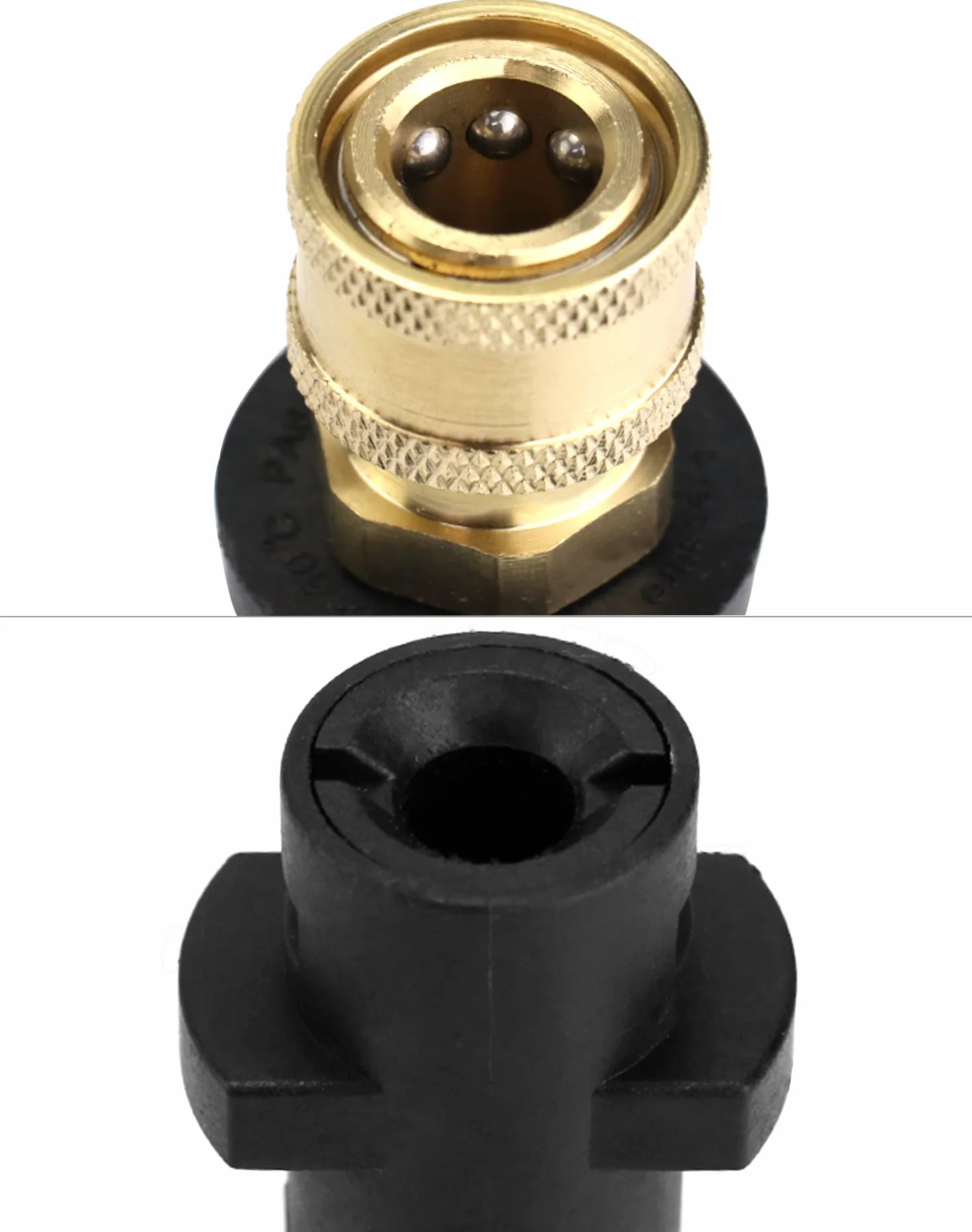 QWORK® Adapter do myjki ciśnieniowej, szybkozłączka mosiężna 1/4", odpowiedni do myjek ciśnieniowych serii Kärcher K K2, K3, K4, K5, K6, K7