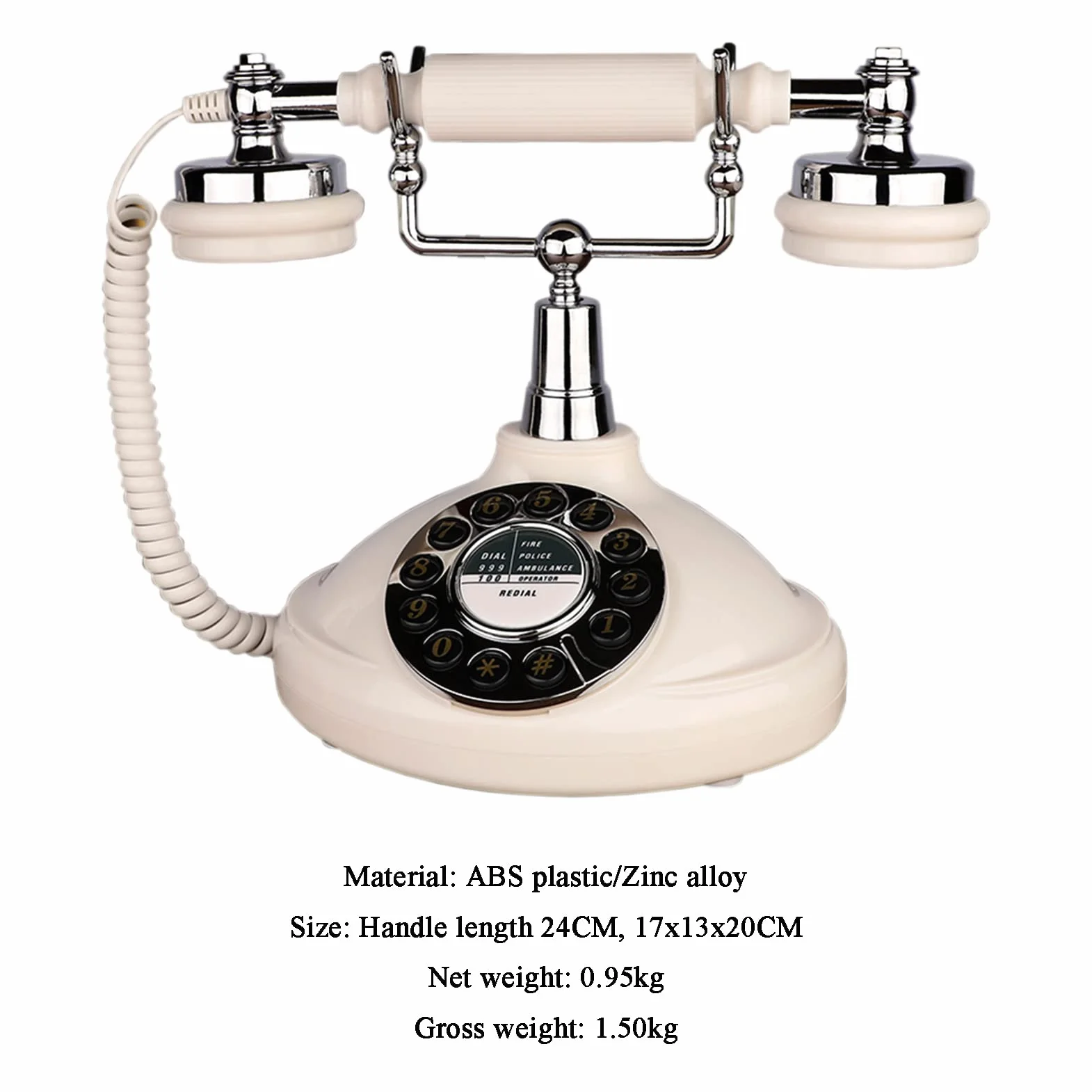 Europejski telefon retro Telefon stacjonarny Home Office Amerykański Antyczny Kreatywny Modny Retro Dzwonki(Rotate)