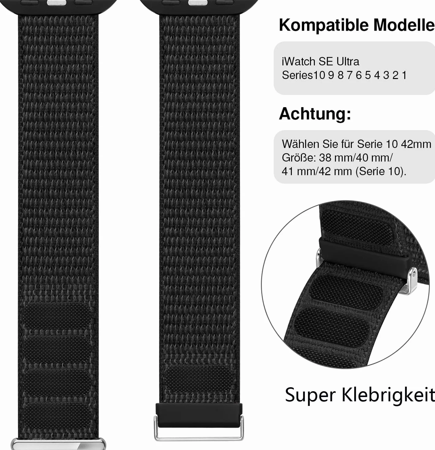 Nylonowe paski Apple Watch 40-49 mm sportowe iWatch SE Ultra Series 9 8 7 6 5 4 3 2 1 rzep