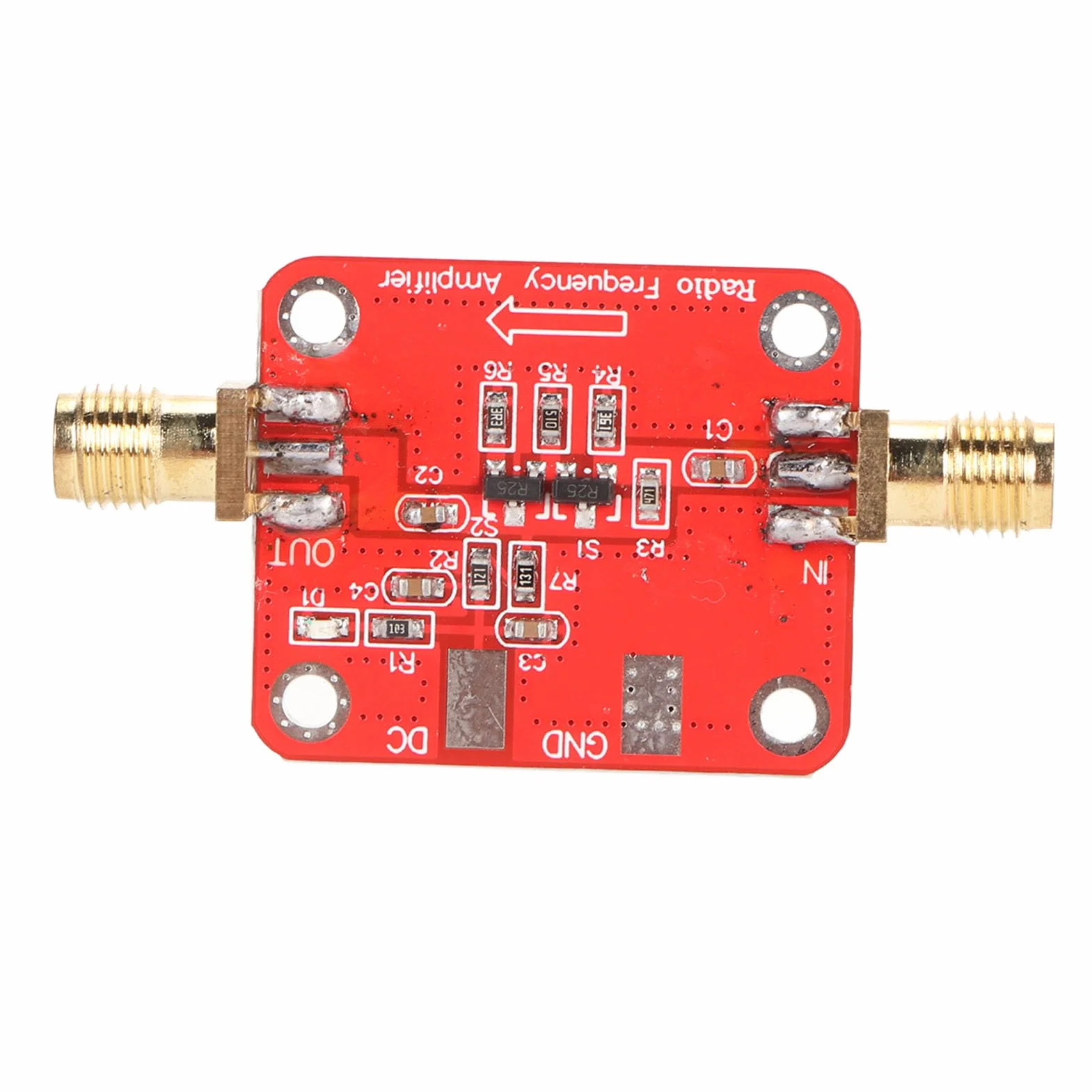 Wzmacniacz Szerokopasmowy RF 10 KHz–100 MHz, Wysokie Wzmocnienie, Niski Współczynnik VSWR, Napięcie +12 V i Prąd 30 MA, Wyjście P-1 10 DBm, Konstrukcja Bez Dławików, materiał