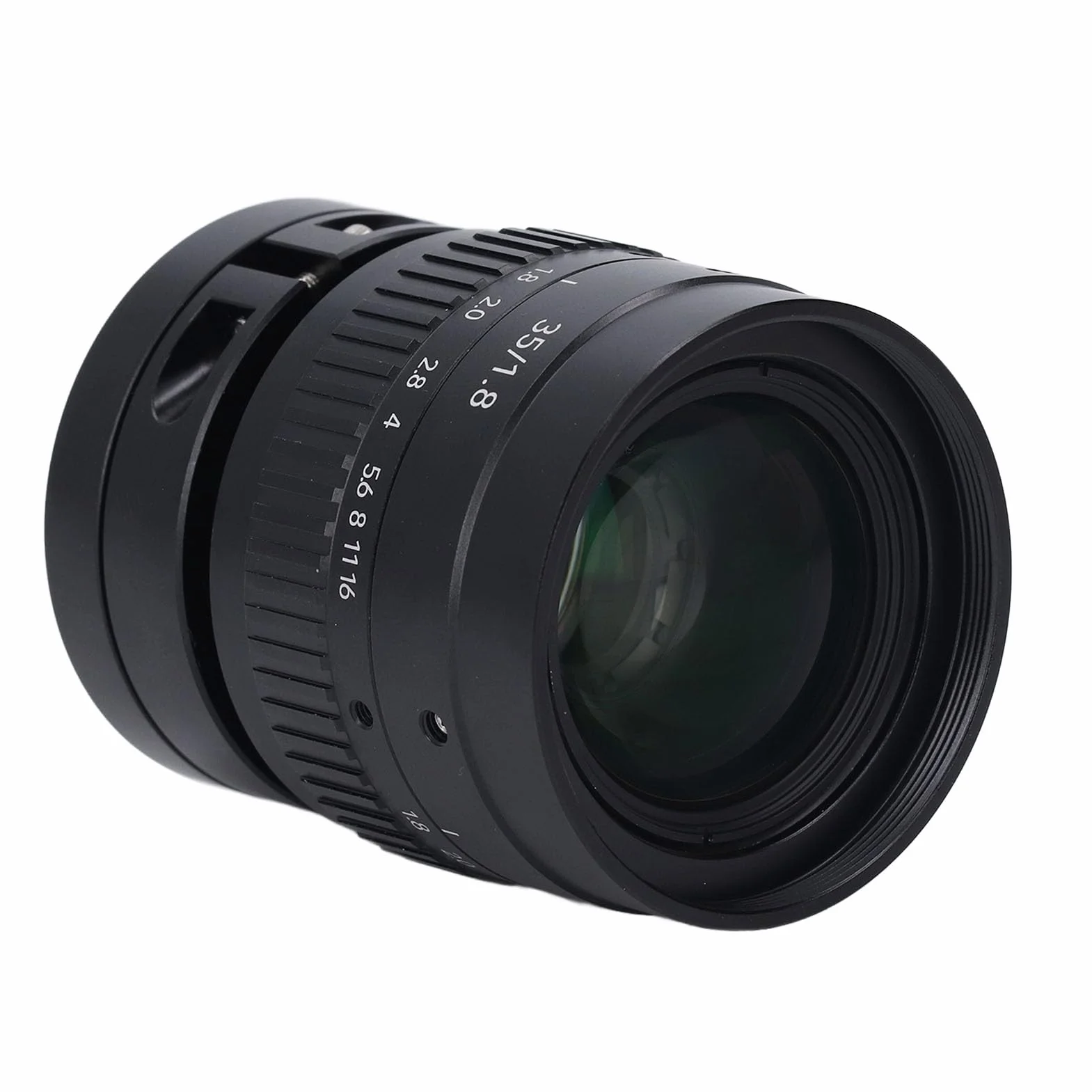 ViaGasaFamido Obiektyw Kamery Przemysłowej 35 Mm F1.8 z ręczną regulacją Ostrości, Mocowanie M42, Obudowa ze Stopu Aluminium do Kontroli HD Półprzewodnikowych Elementów Elektronicznych LCD