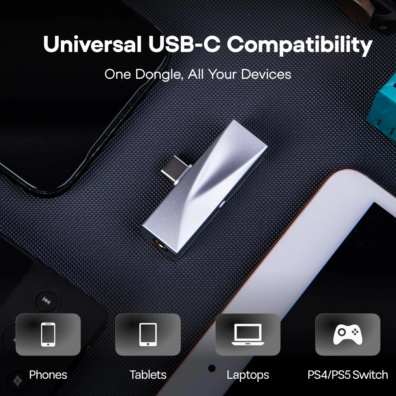 Linsoul Kiwi Ears Allegro BAL Mini – wzmacniacz DAC z wejściem USB-C do słuchawek dousznych, podwójne zbalansowane wyjście 4,4 mm, wysoka moc 180 mW + 180 mW, dźwięk w wysokiej rozdzielczości
